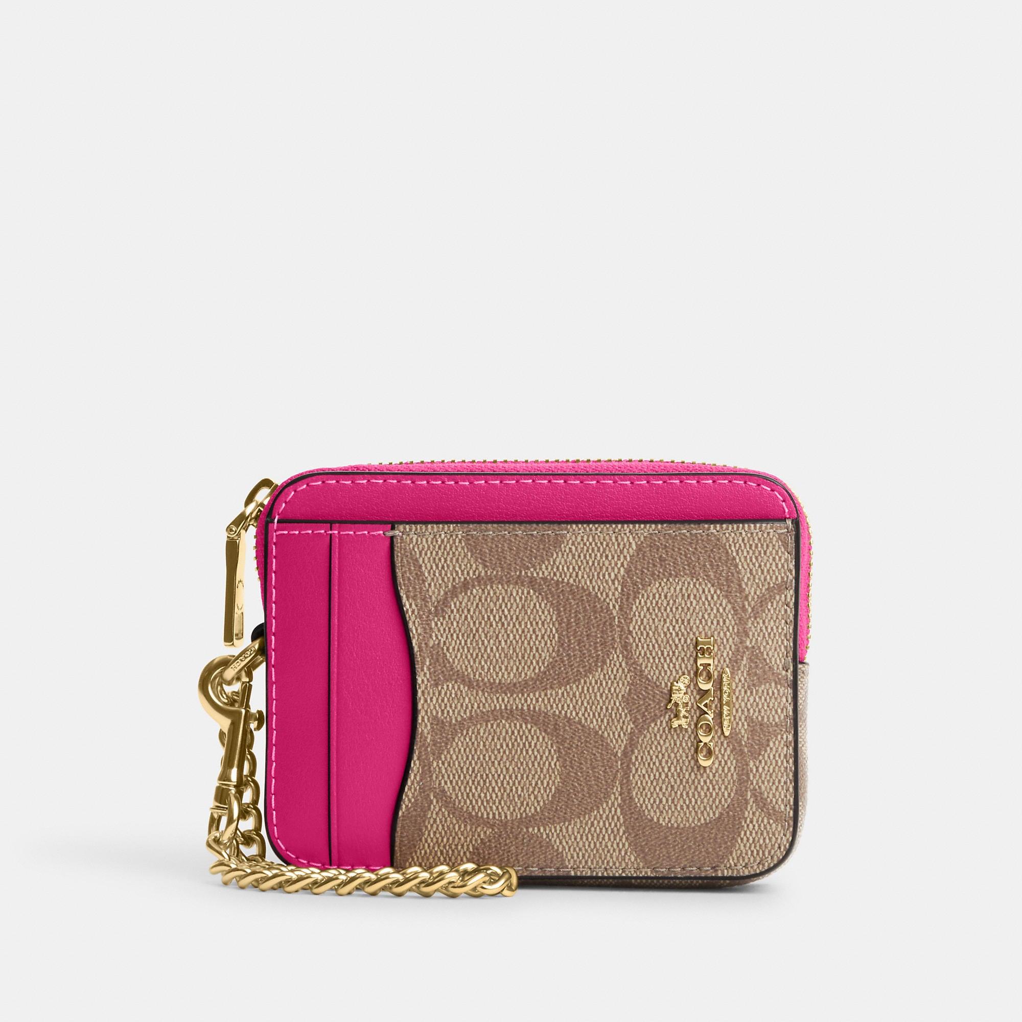 Coach Multifunction Card Case In Signature Canvas