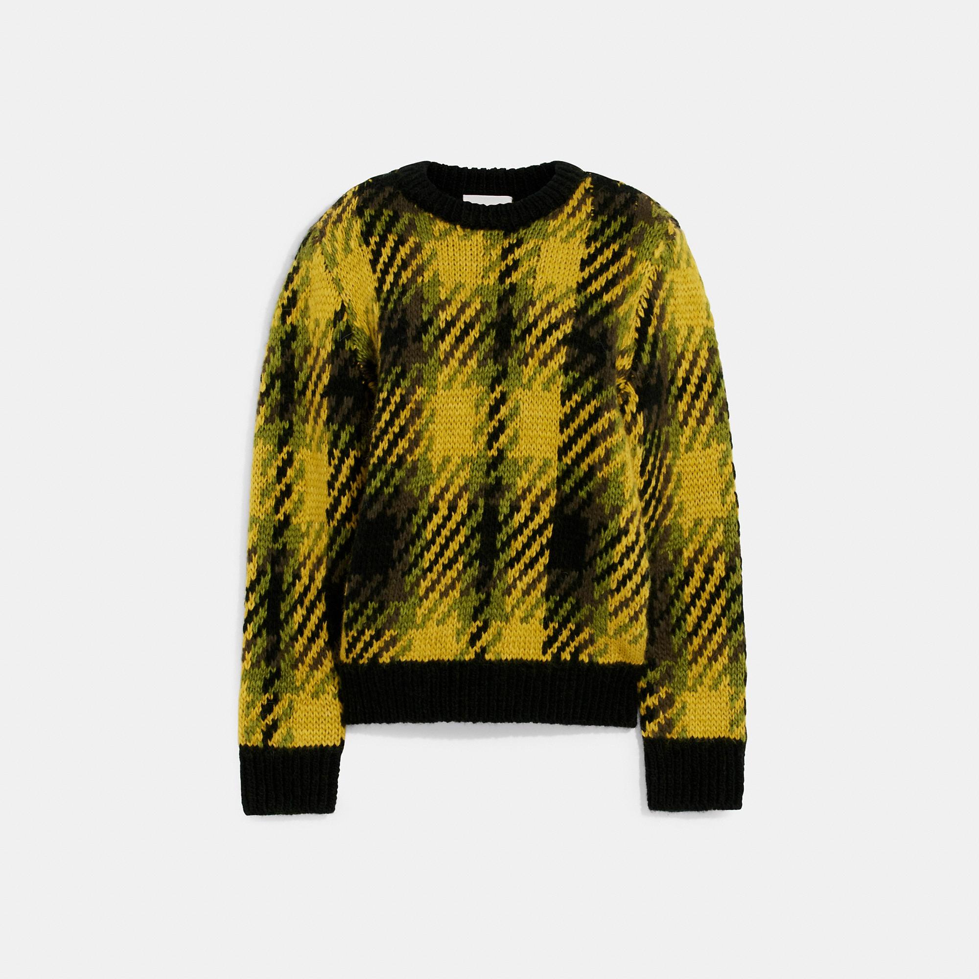 Coach Outlet Plaid Sweater in Yellow | Lyst