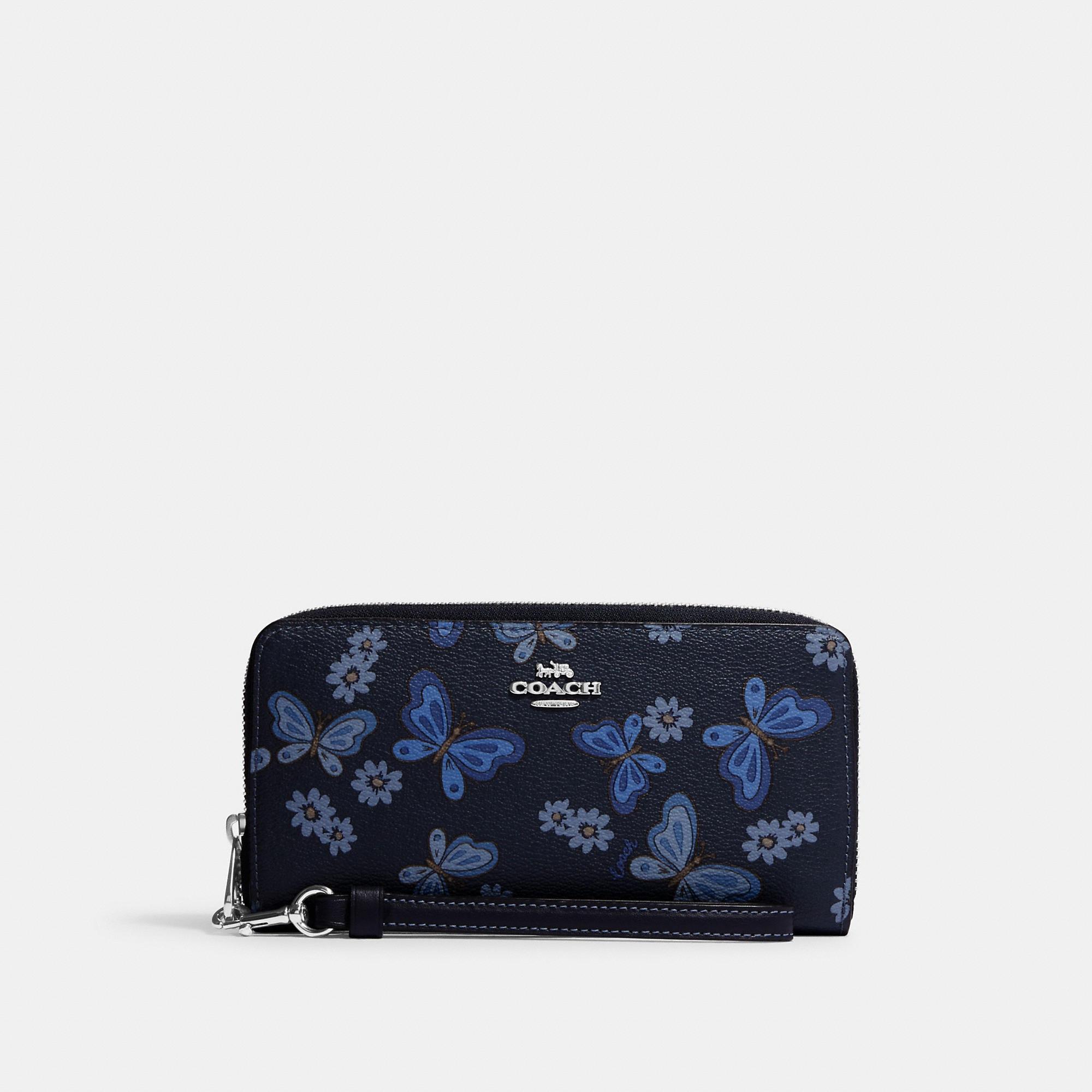 Coach Outlet Long Zip Around Wallet in Blue