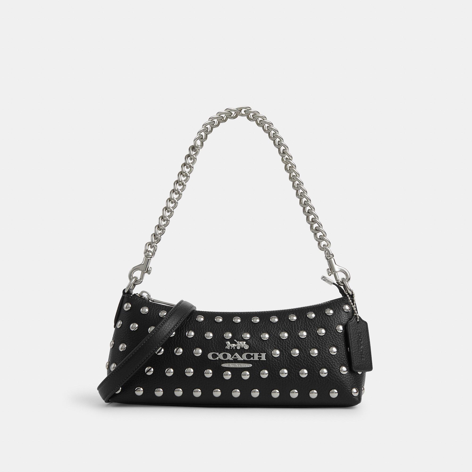 Coach Outlet Charlotte Shoulder Bag With Rivets in Black | Lyst