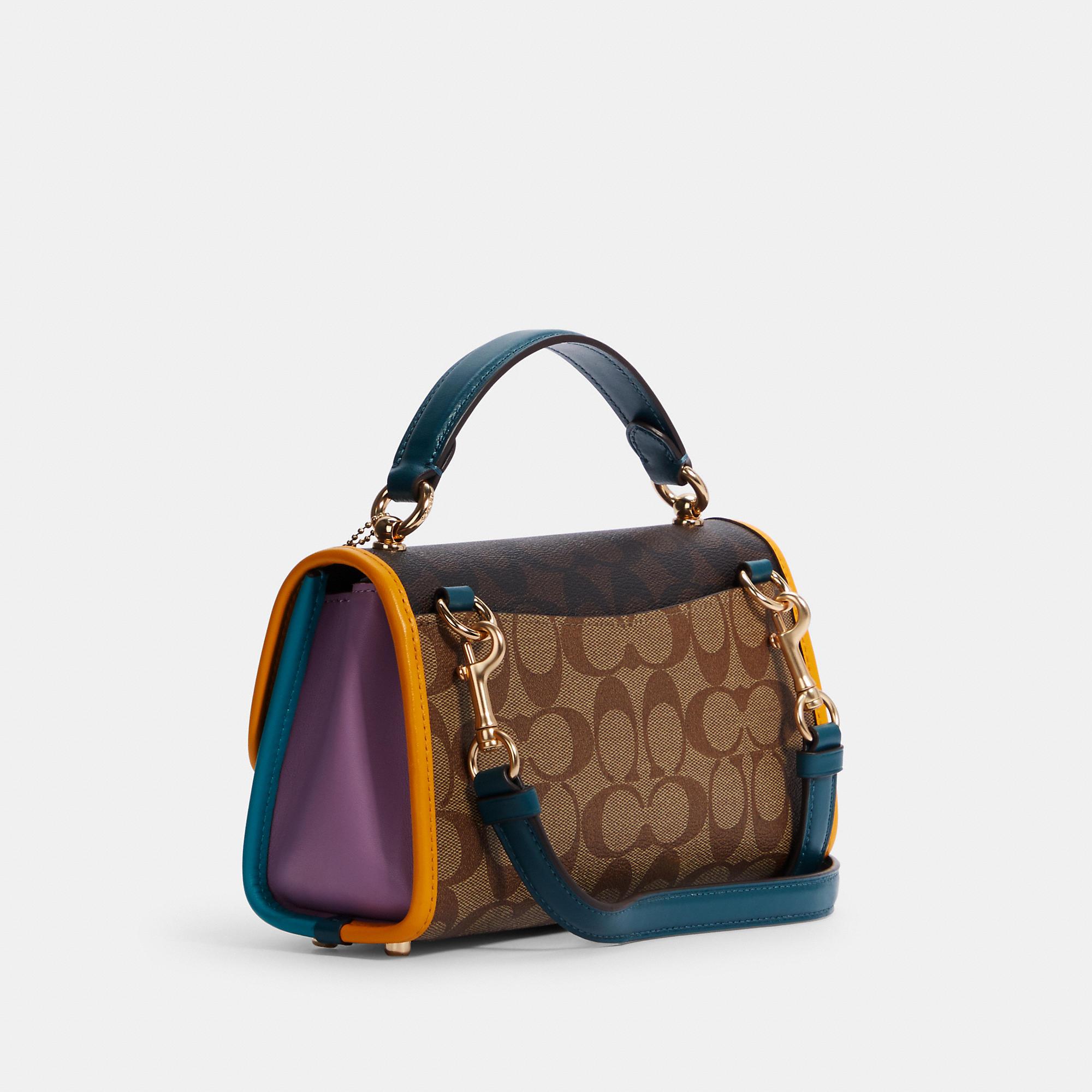 Coach Mia Signature Colorblock Leather Satchel crossbody Handbag/Wallet NWT