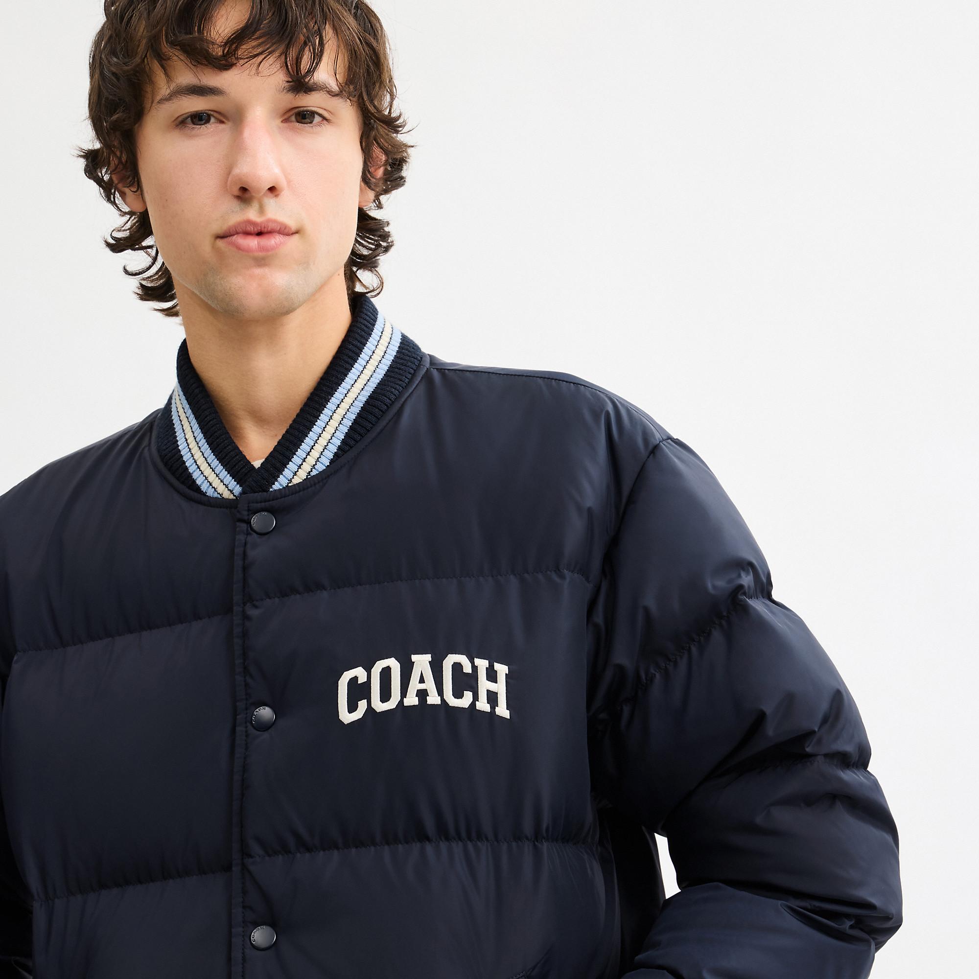 COACH Varsity Down Jacket in Blue for Men | Lyst