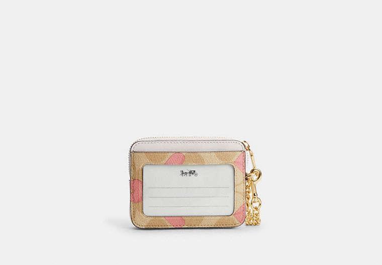 Coach Pencil Case In hot Signature Canvas With Stripe Heart Print