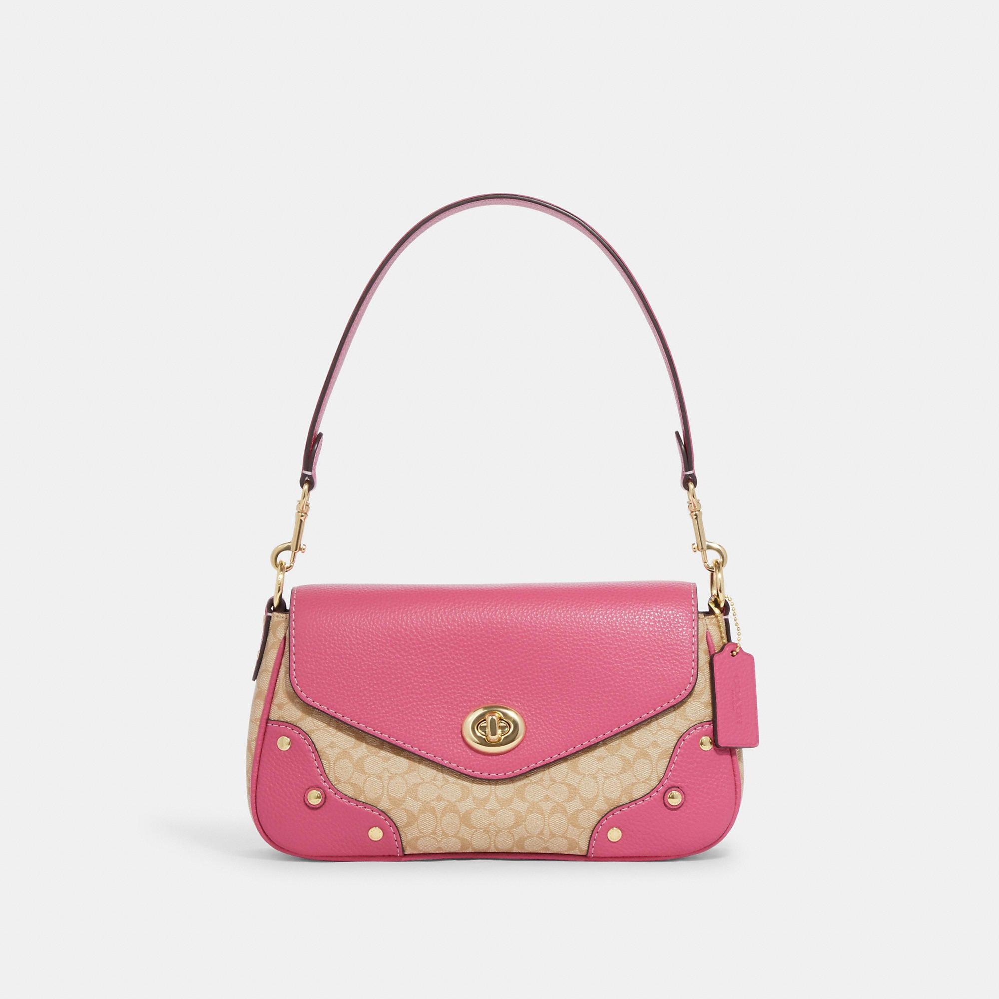 Coach Outlet Millie Shoulder Bag In Colorblock Signature Canvas in Pink