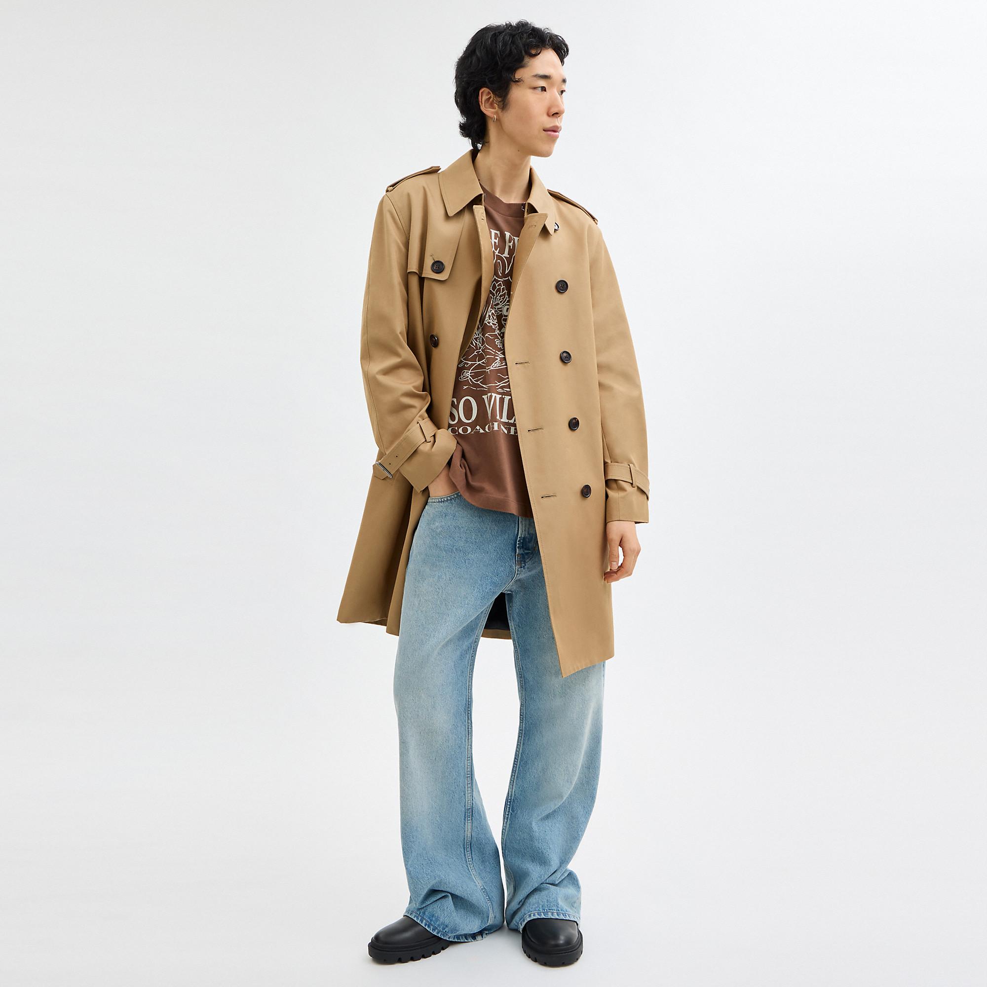 COACH Cotton Polyester Trench Coat in Natural for Men | Lyst