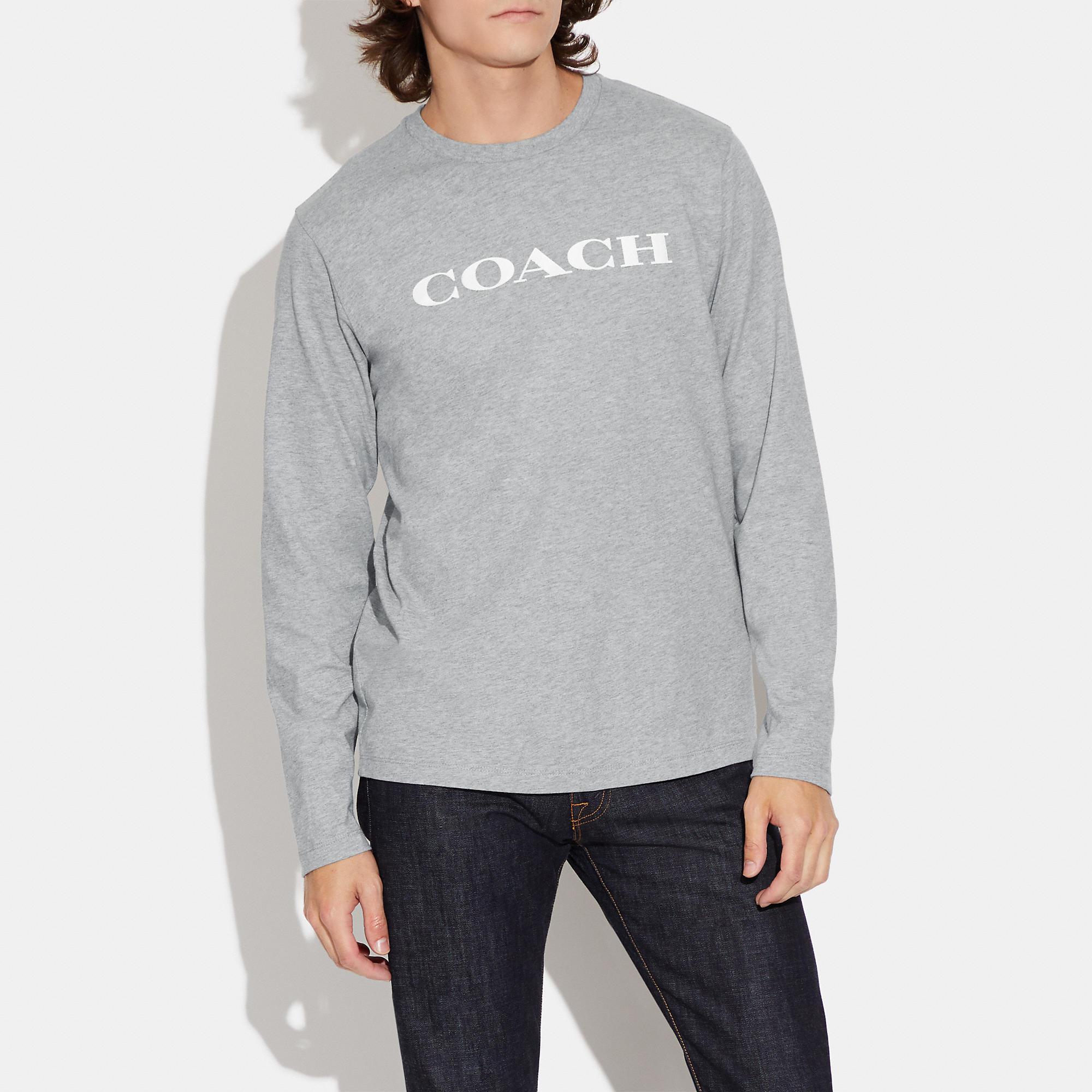 Coach Outlet Essential Long Sleeve T Shirt In Organic Cotton in Gray for  Men | Lyst