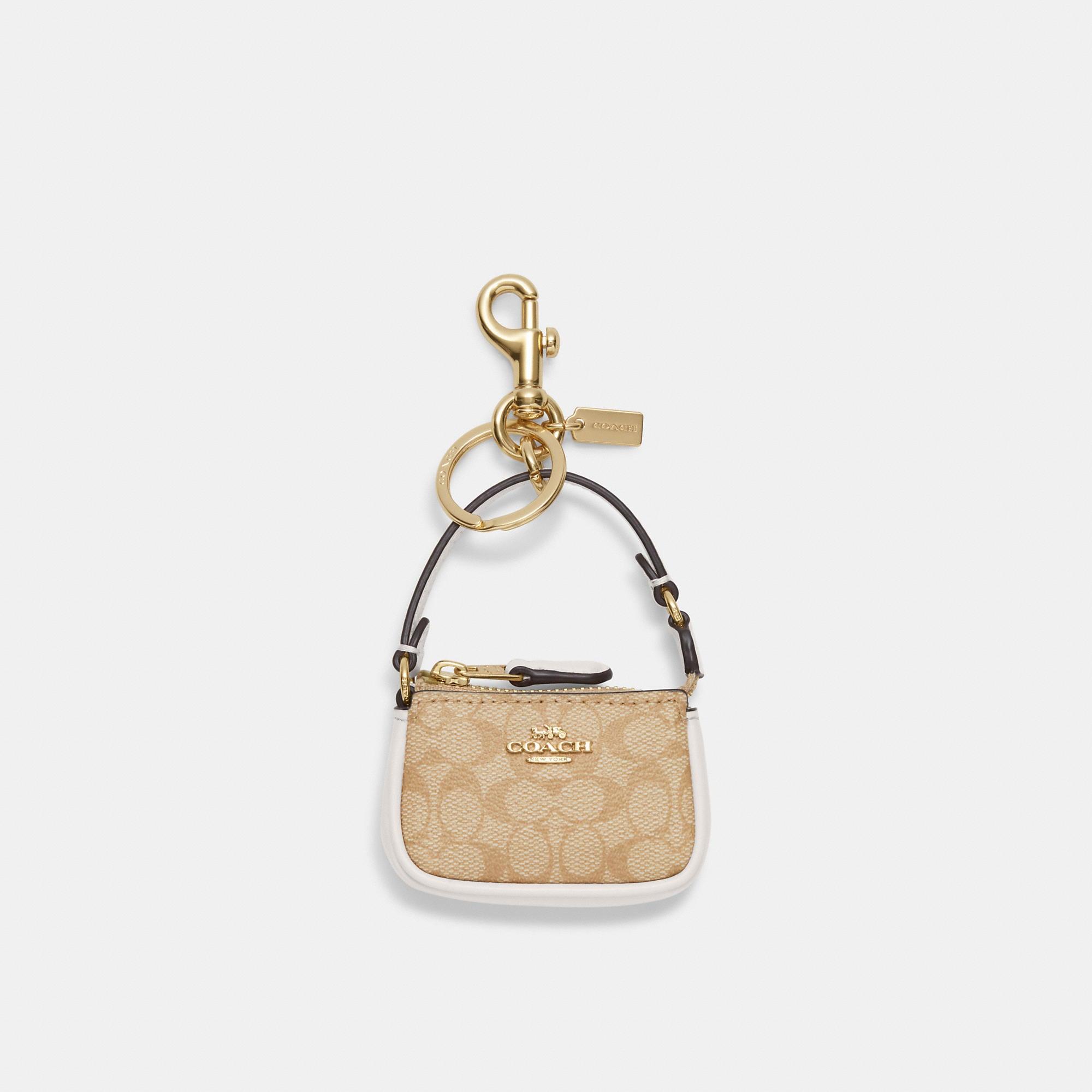 Coach Outlet Mini Nolita Bag Charm In Signature Canvas in Metallic Lyst