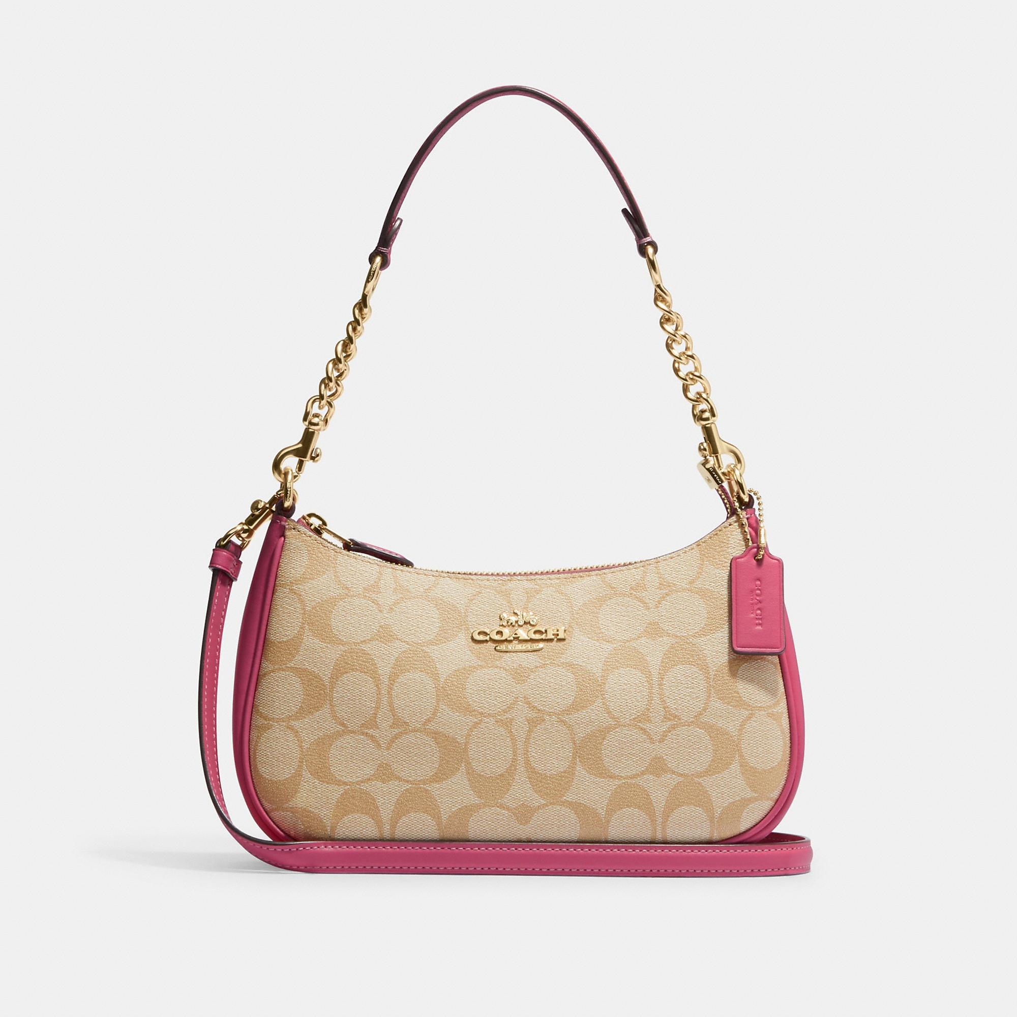 Coach Shoulder Bag Fabric & Leather Pink and Brown Vintage -  Hong Kong