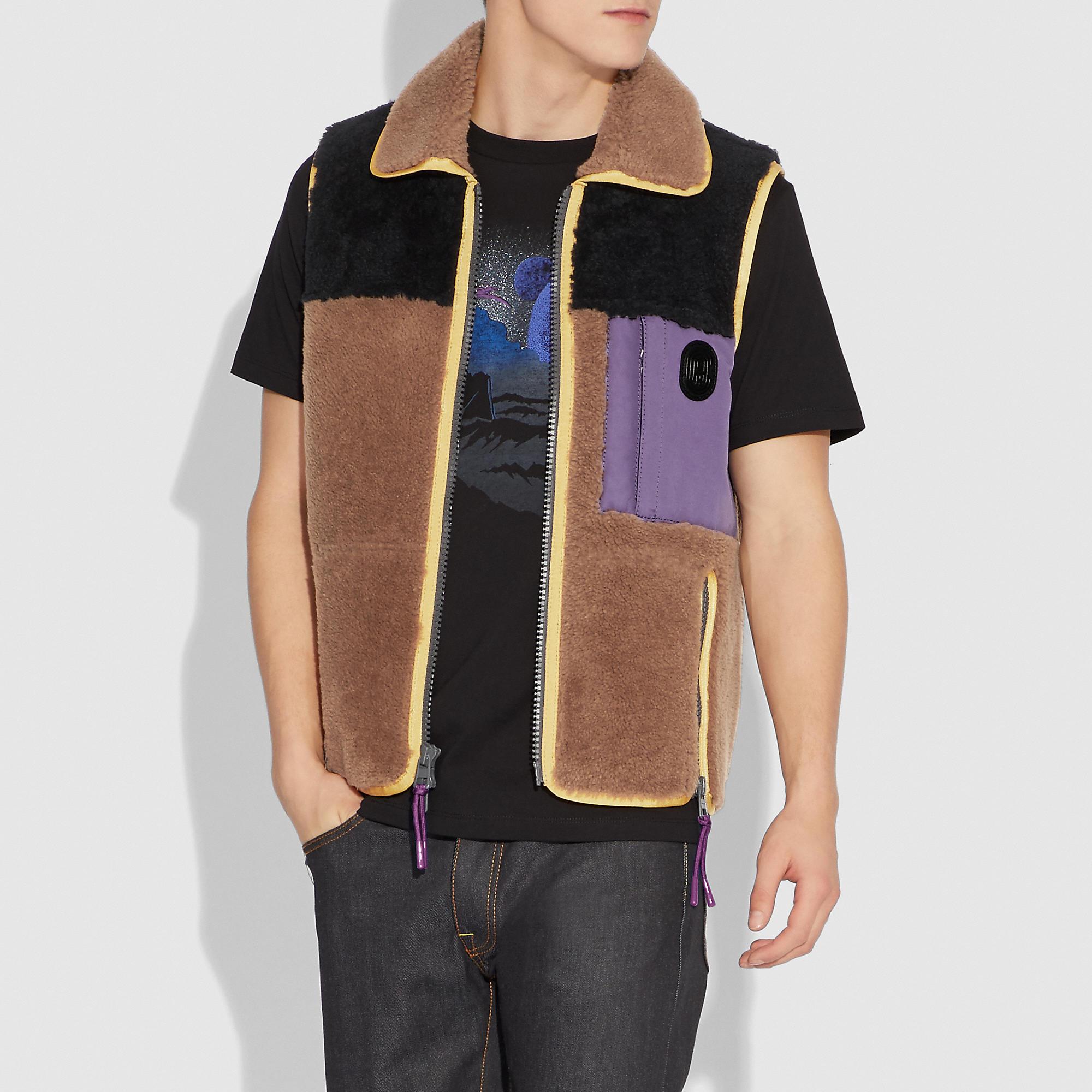 coach shearling vest