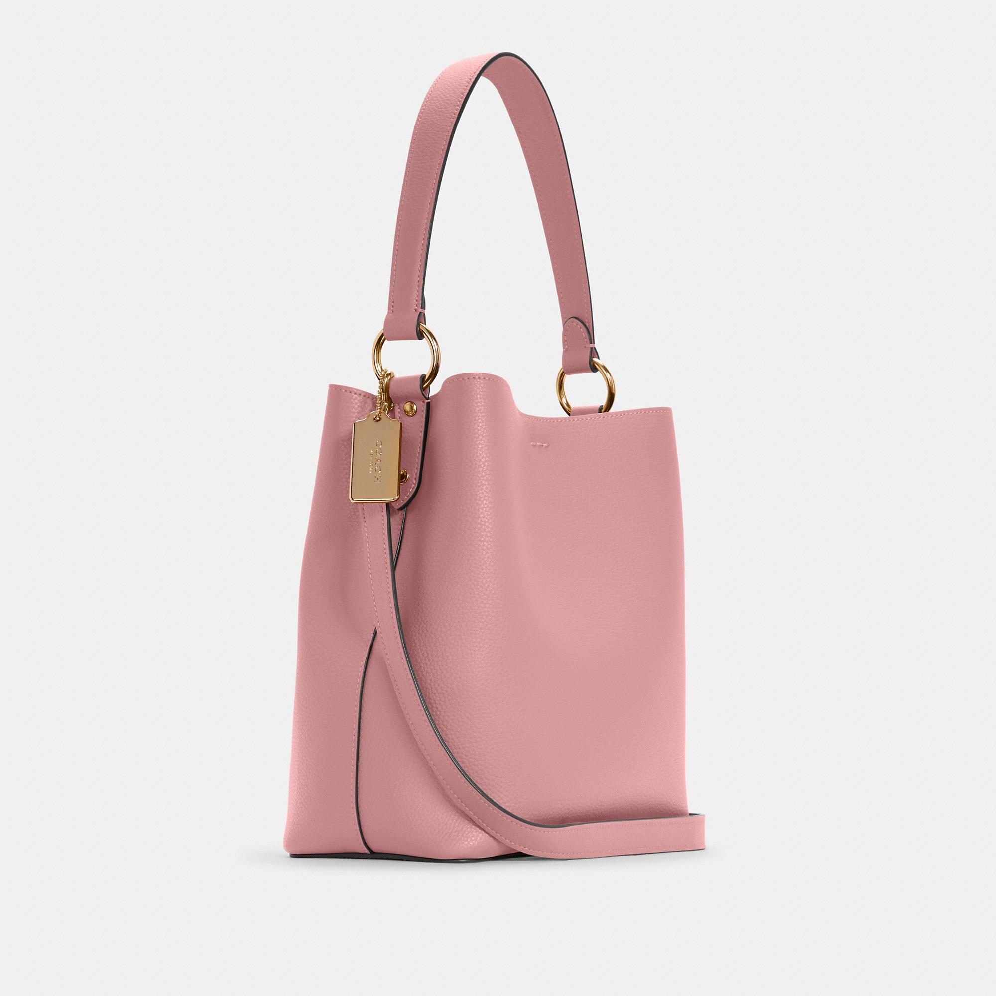 Coach C4080 Small Town Bucket Bag In Colorblock With Stripe In Confetti  Pink Mango Multi 