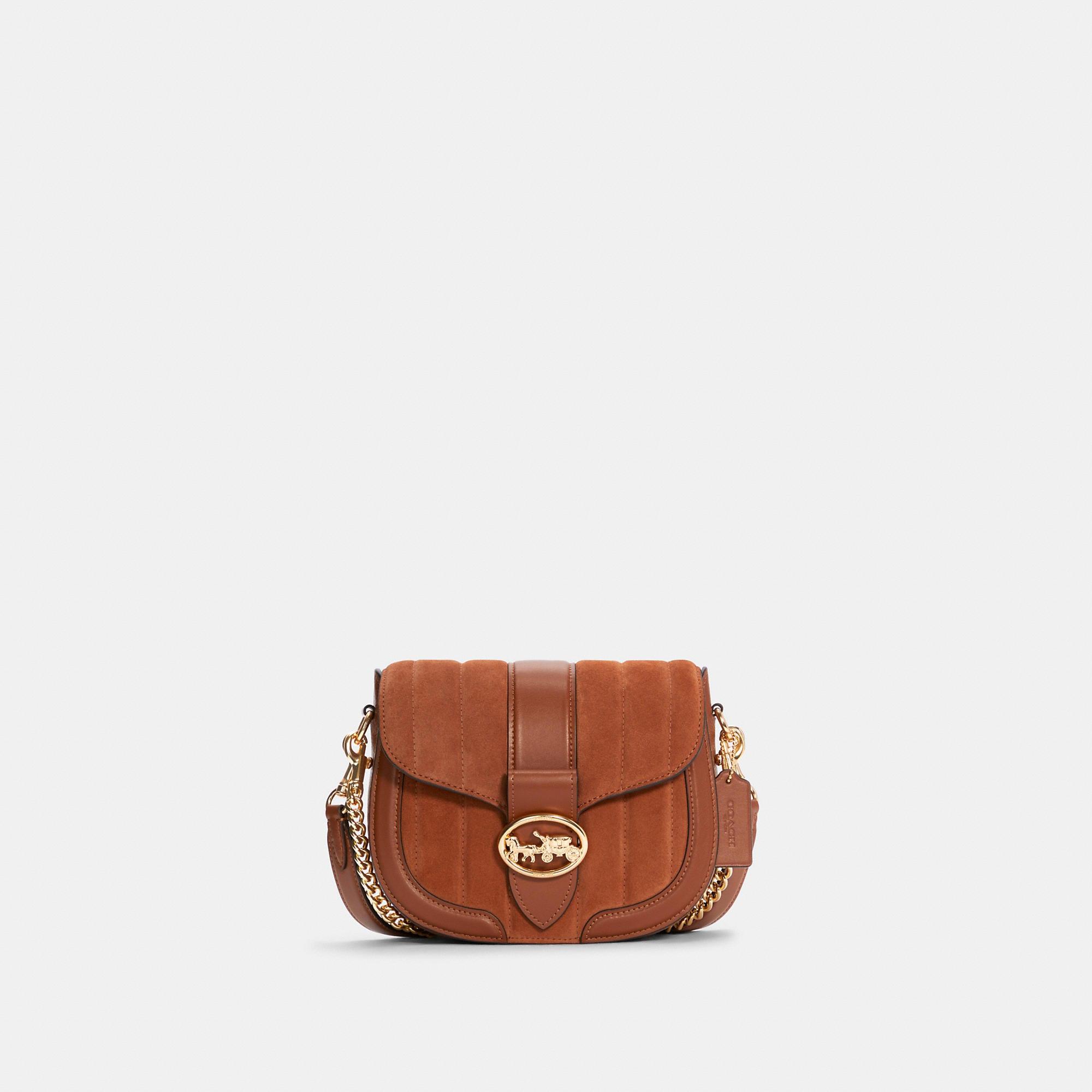 Coach Outlet Georgie Saddle Bag With Linear Quilting in Brown Lyst