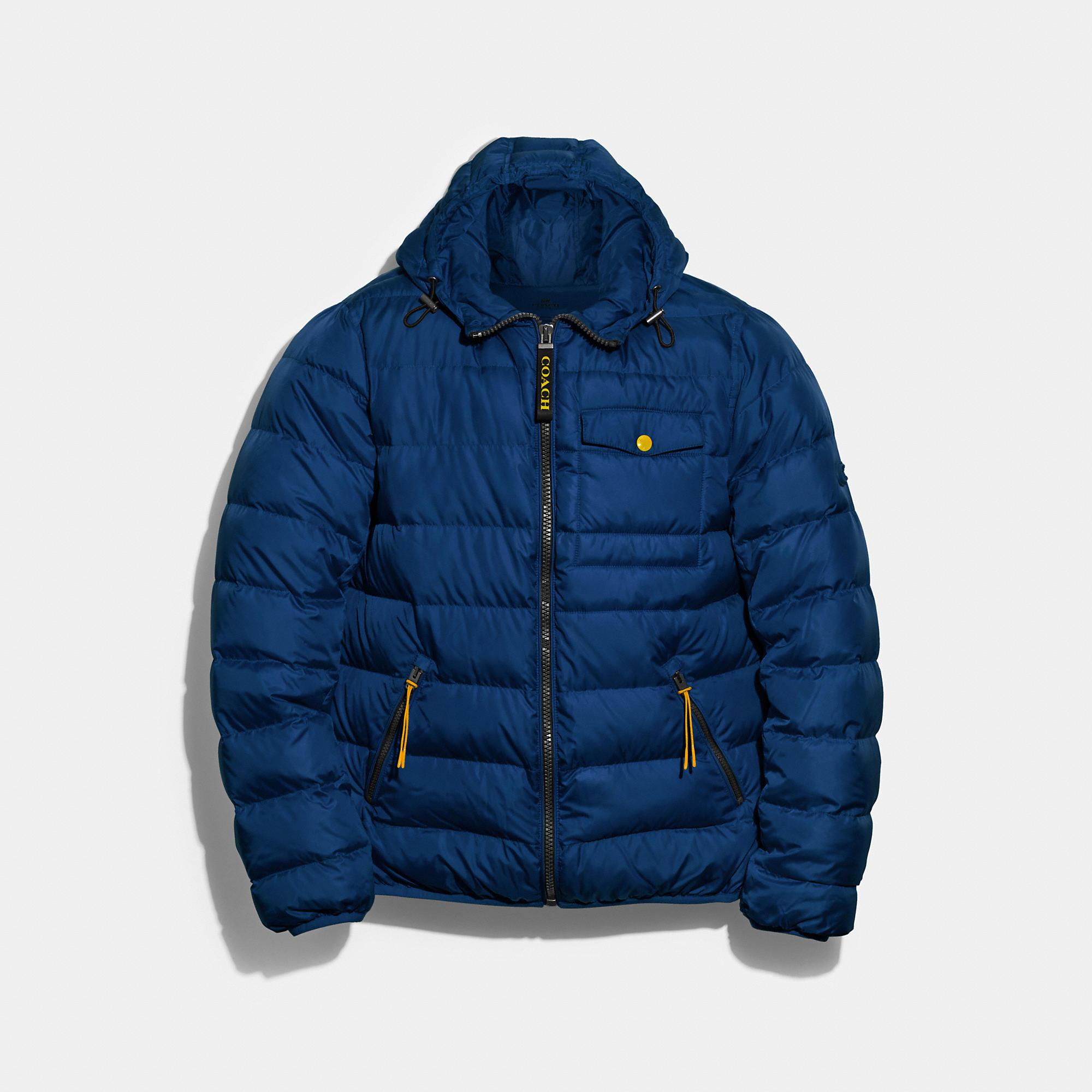 COACH Synthetic Lightweight Down Jacket in Blue for Men - Lyst