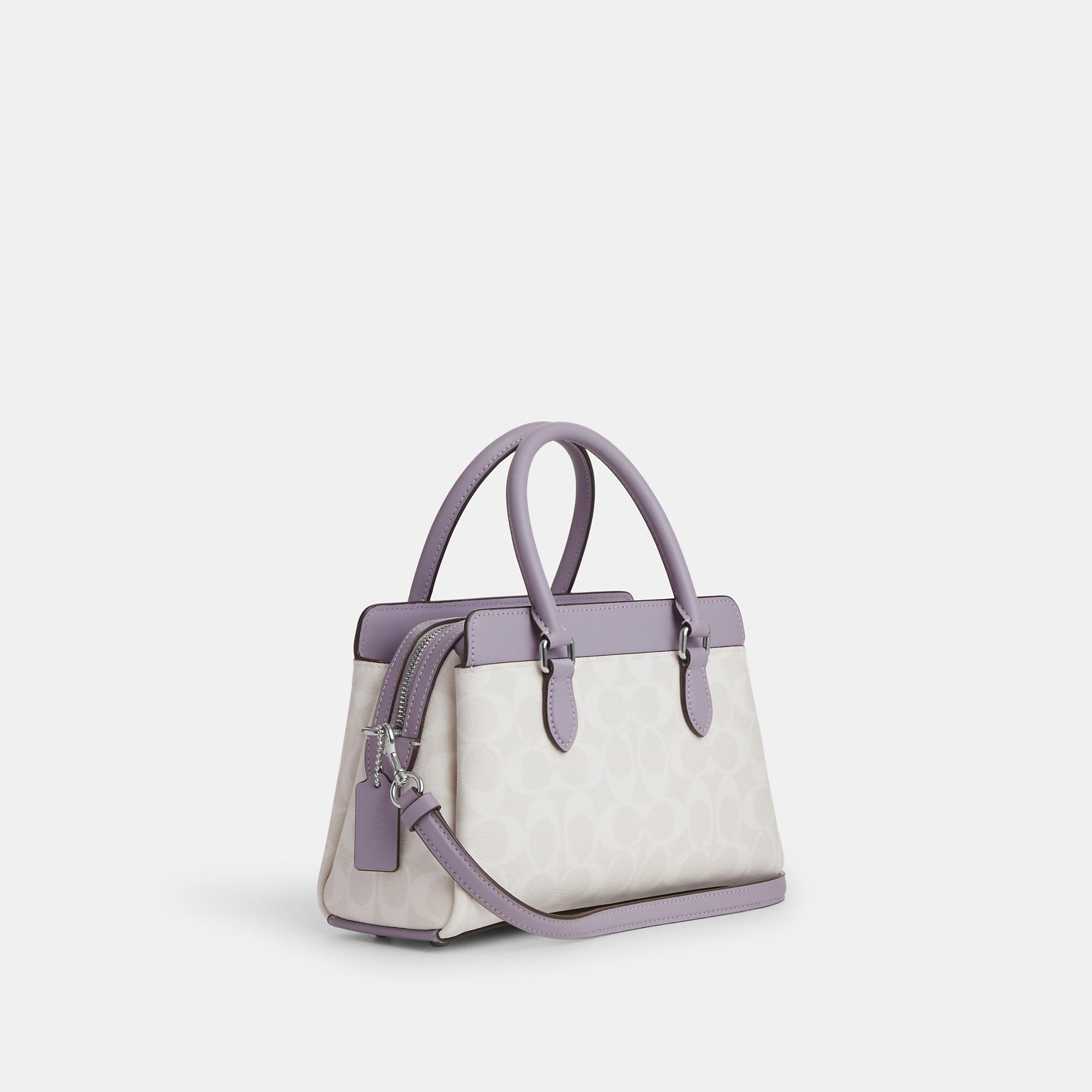 Coach Outlet Mini Darcie Carryall With Signature Canvas Detail In White