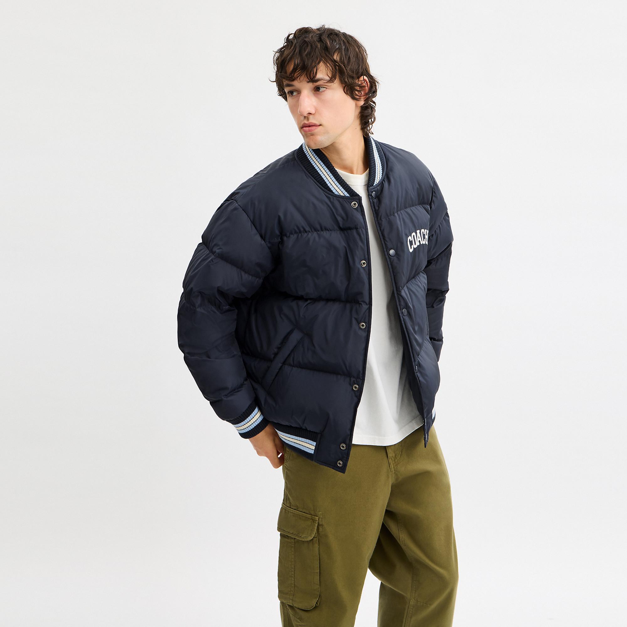 COACH Varsity Down Jacket in Blue for Men | Lyst