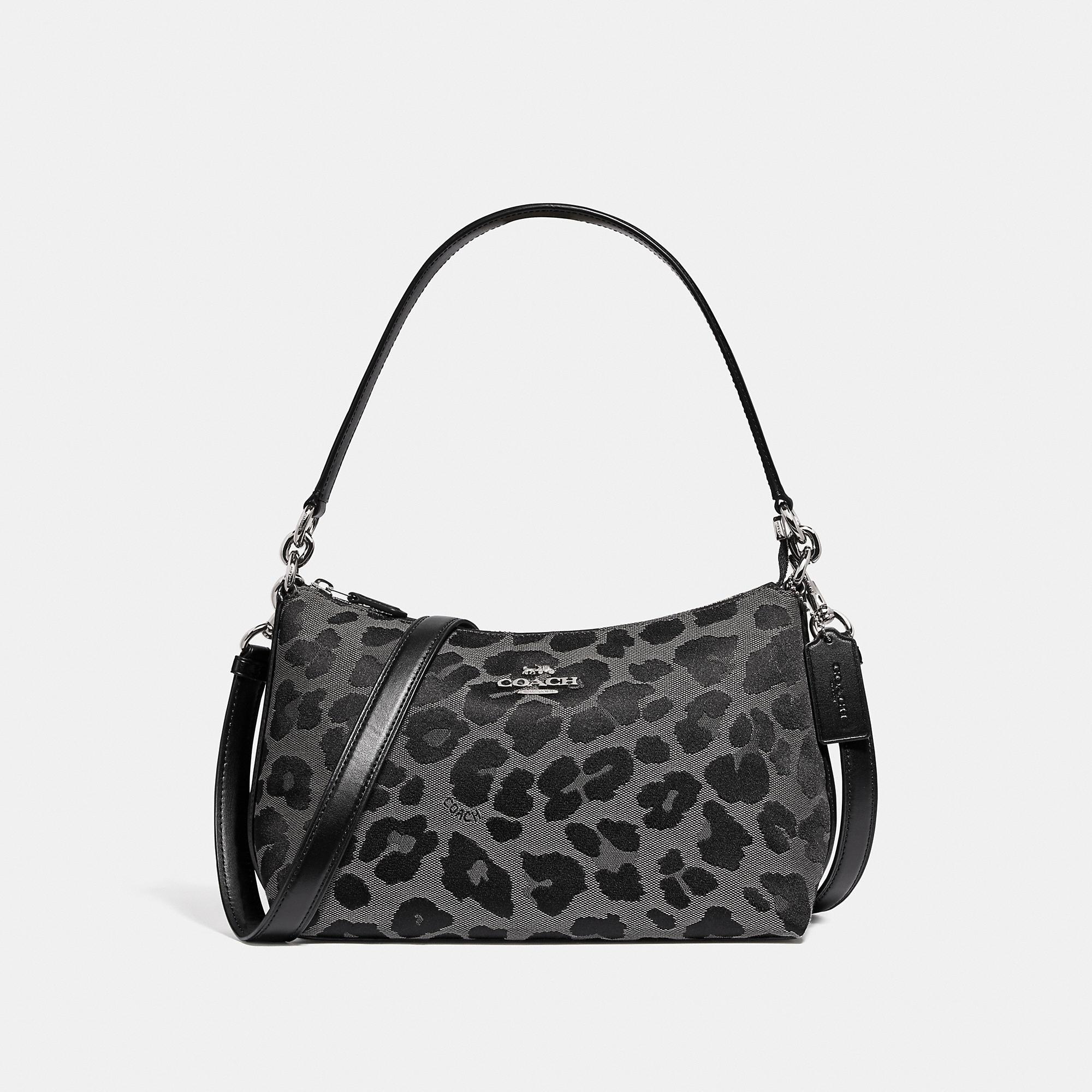 COACH Lewis Shoulder Bag With Leopard Print in Gray Lyst