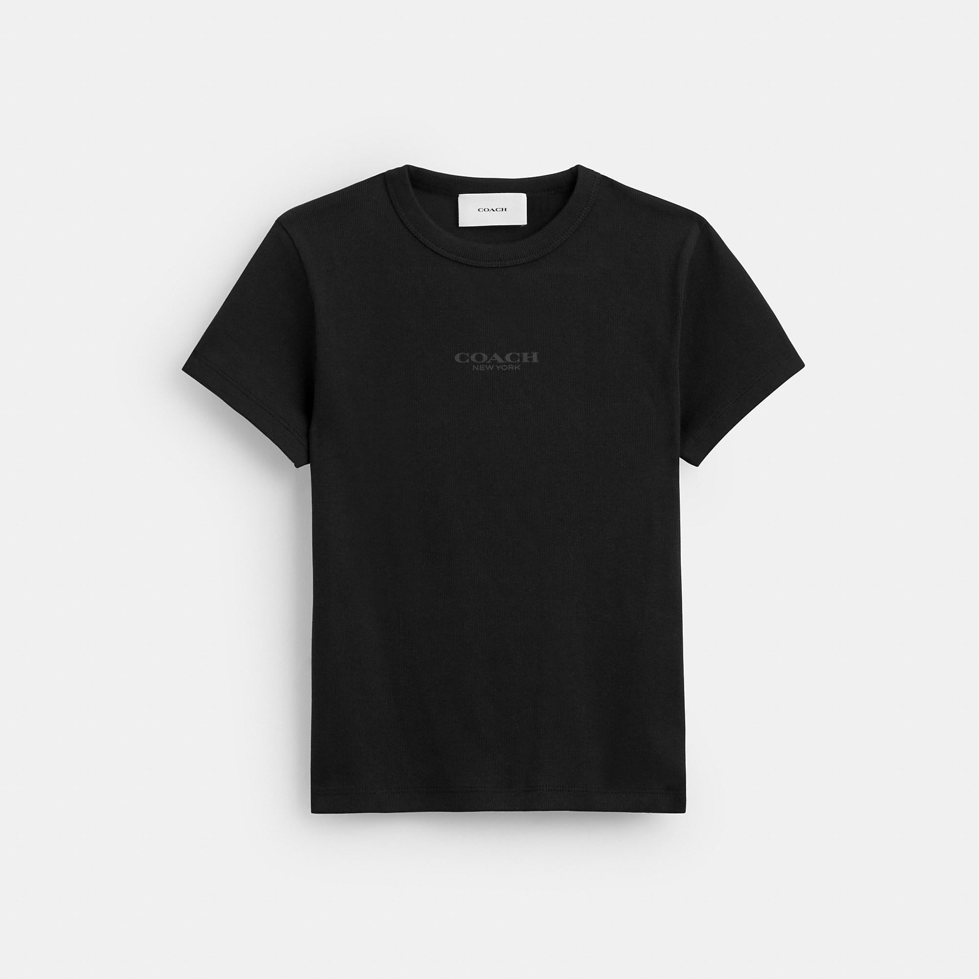 COACH New York Ribbed T-Shirt in Black | Lyst