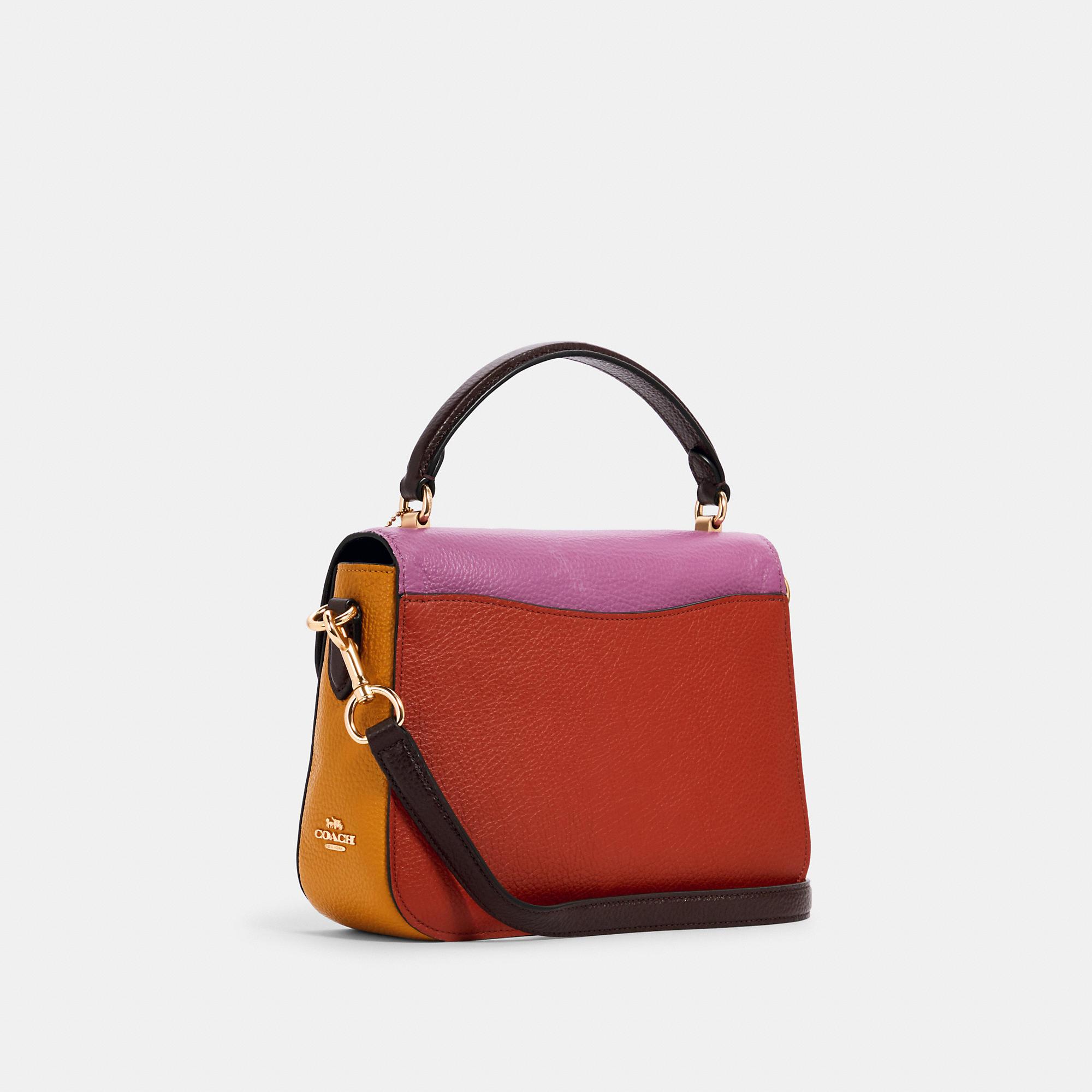 COACH Marlie Top Handle Bag Satchel In Colorblock in Red