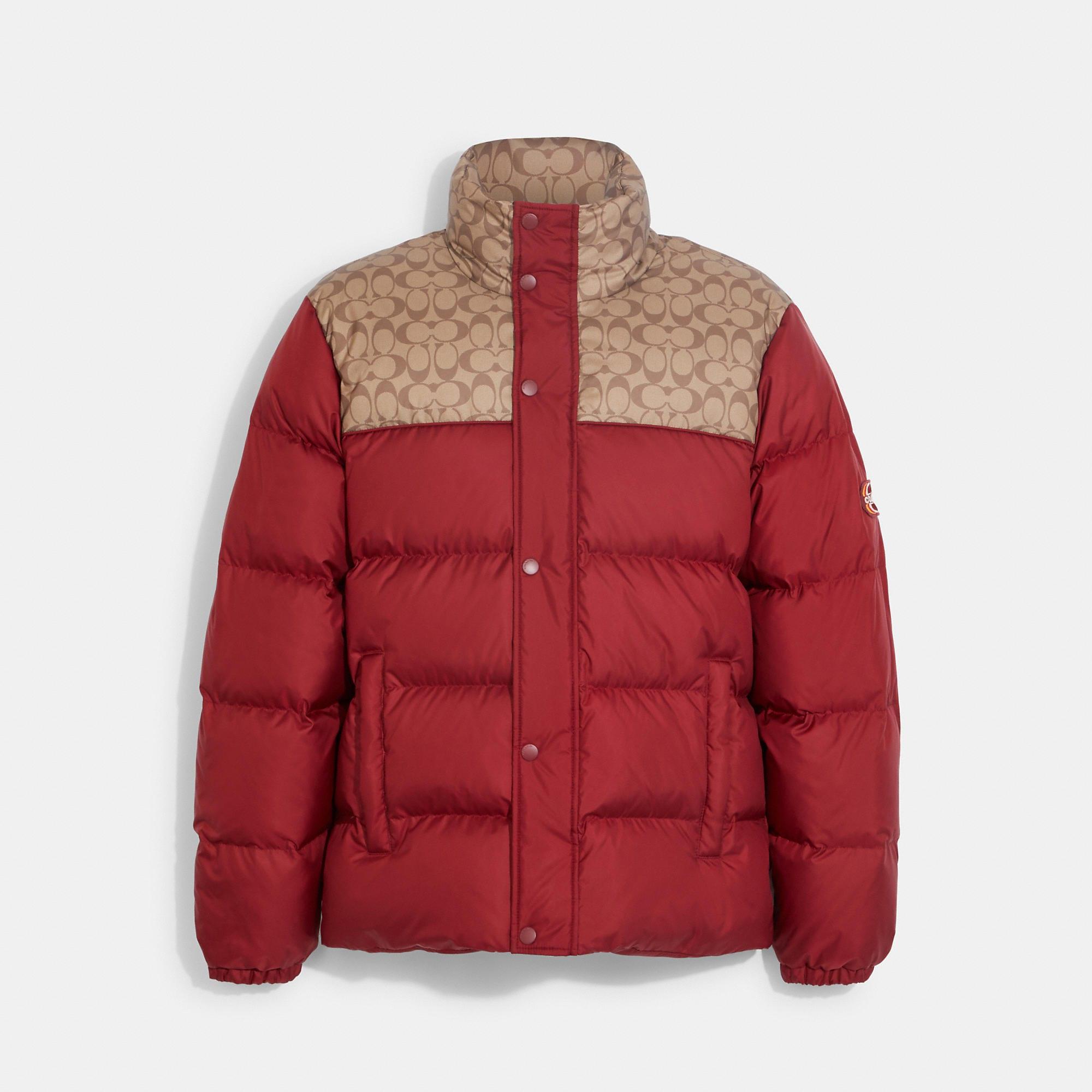 Coach Outlet Colorblock Signature Puffer Jacket in Red for Men Lyst