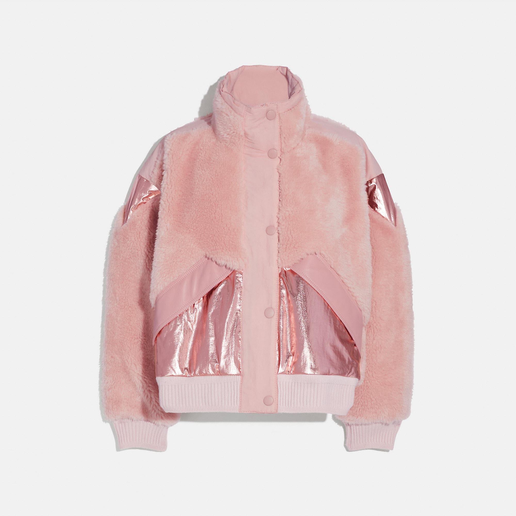 pink coach jacket womens