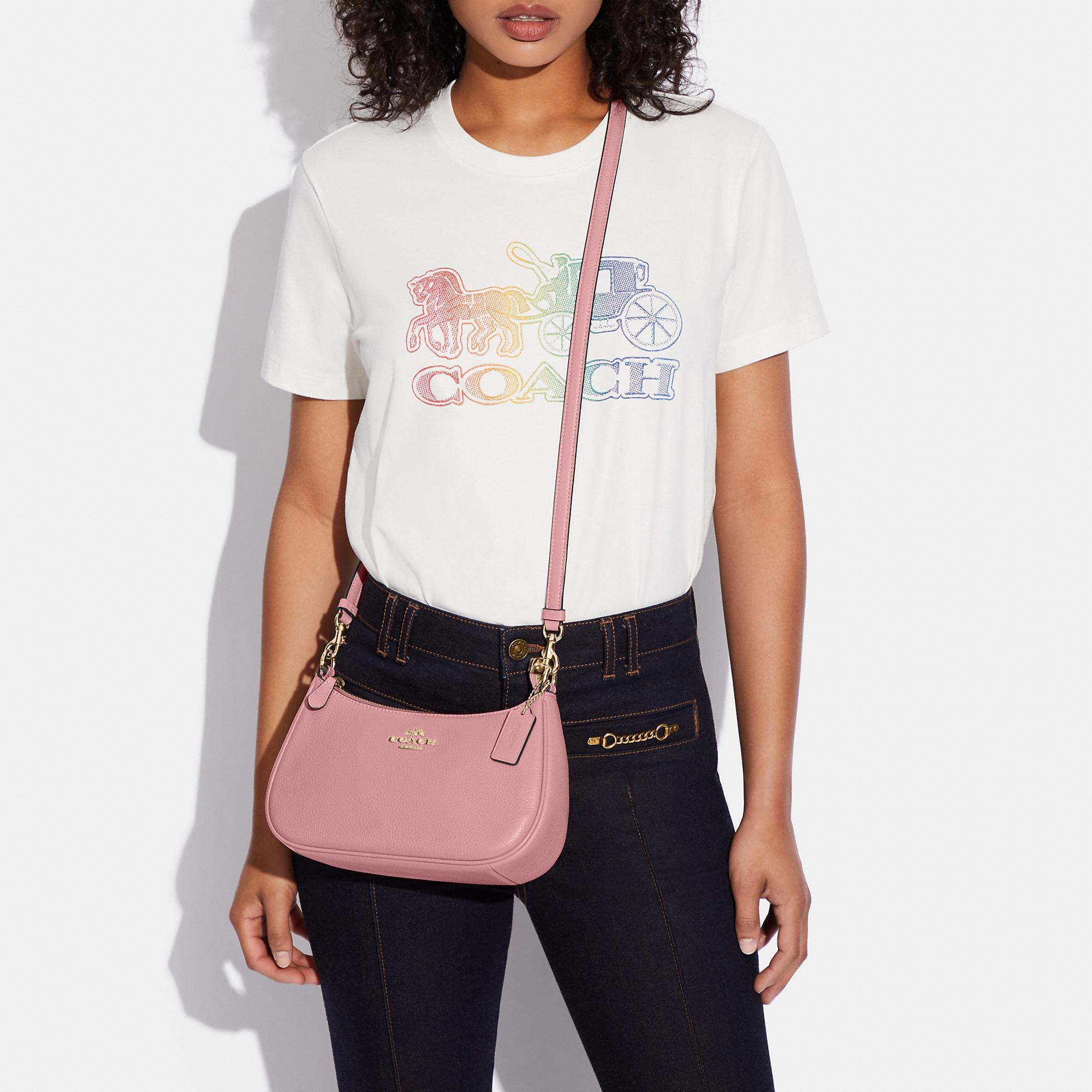 Pink coach purse outlet sale