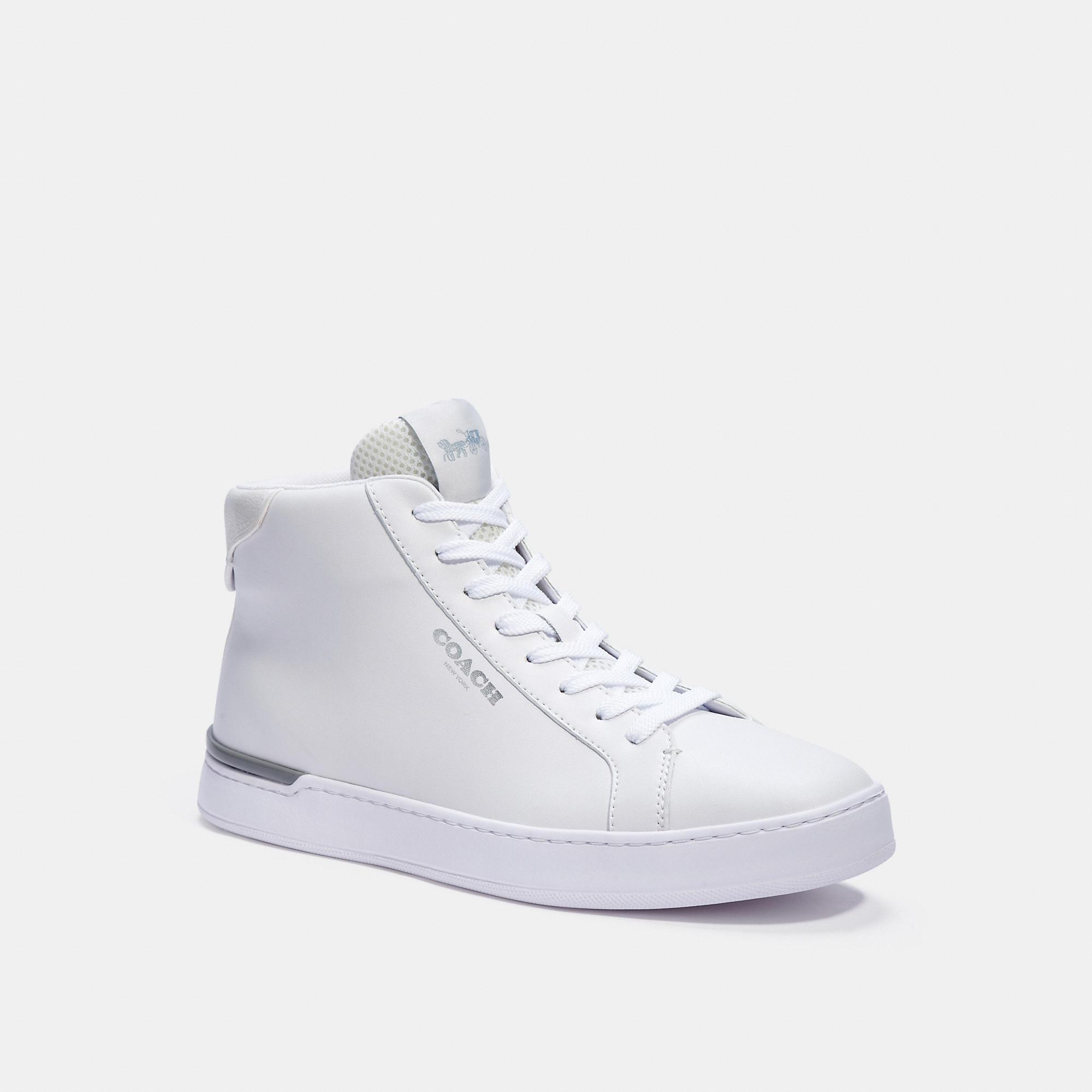 COACH Leather Clip High Top Sneaker in White for Men | Lyst