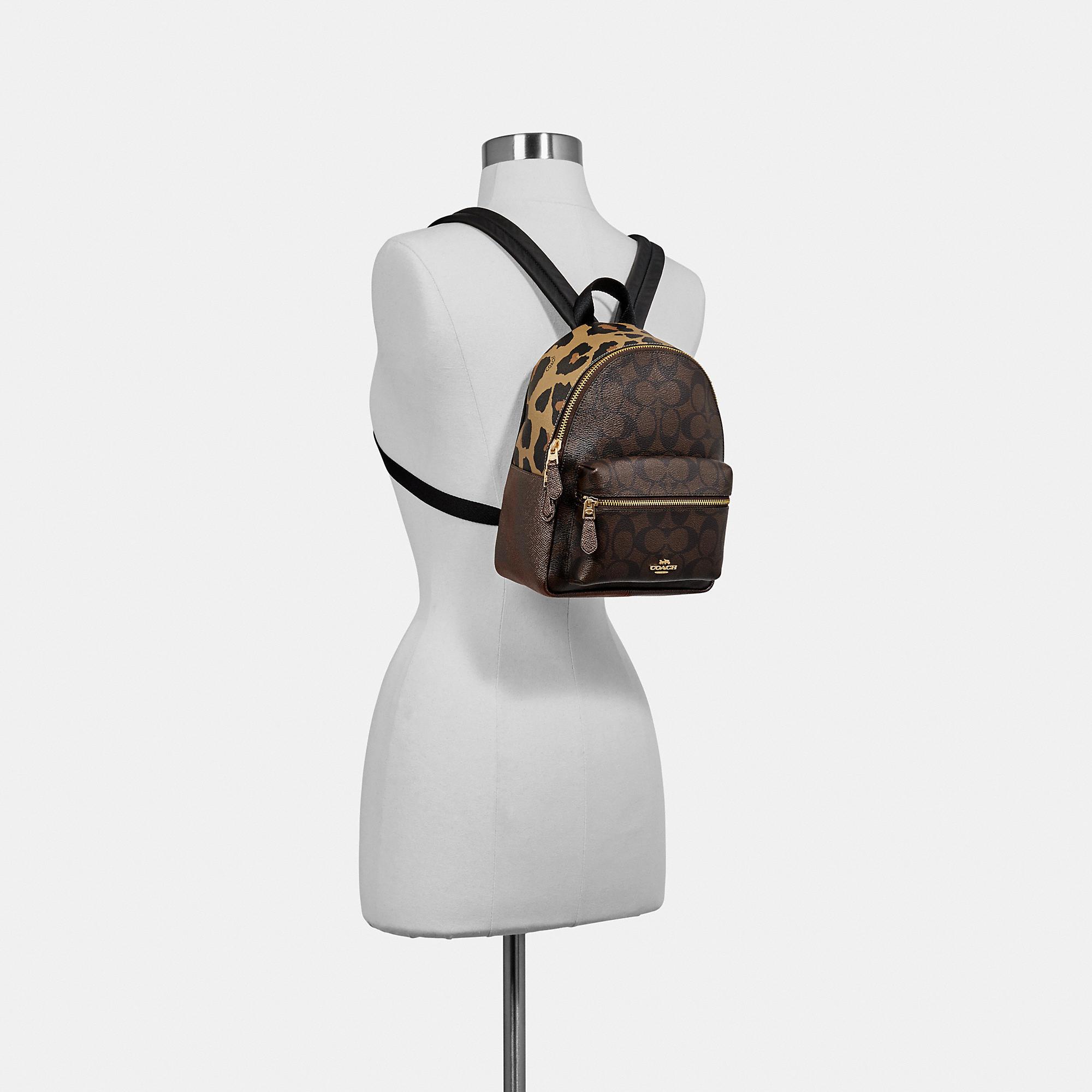 Coach Mini Court Backpack In Signature Canvas With Leopard Print - town ...