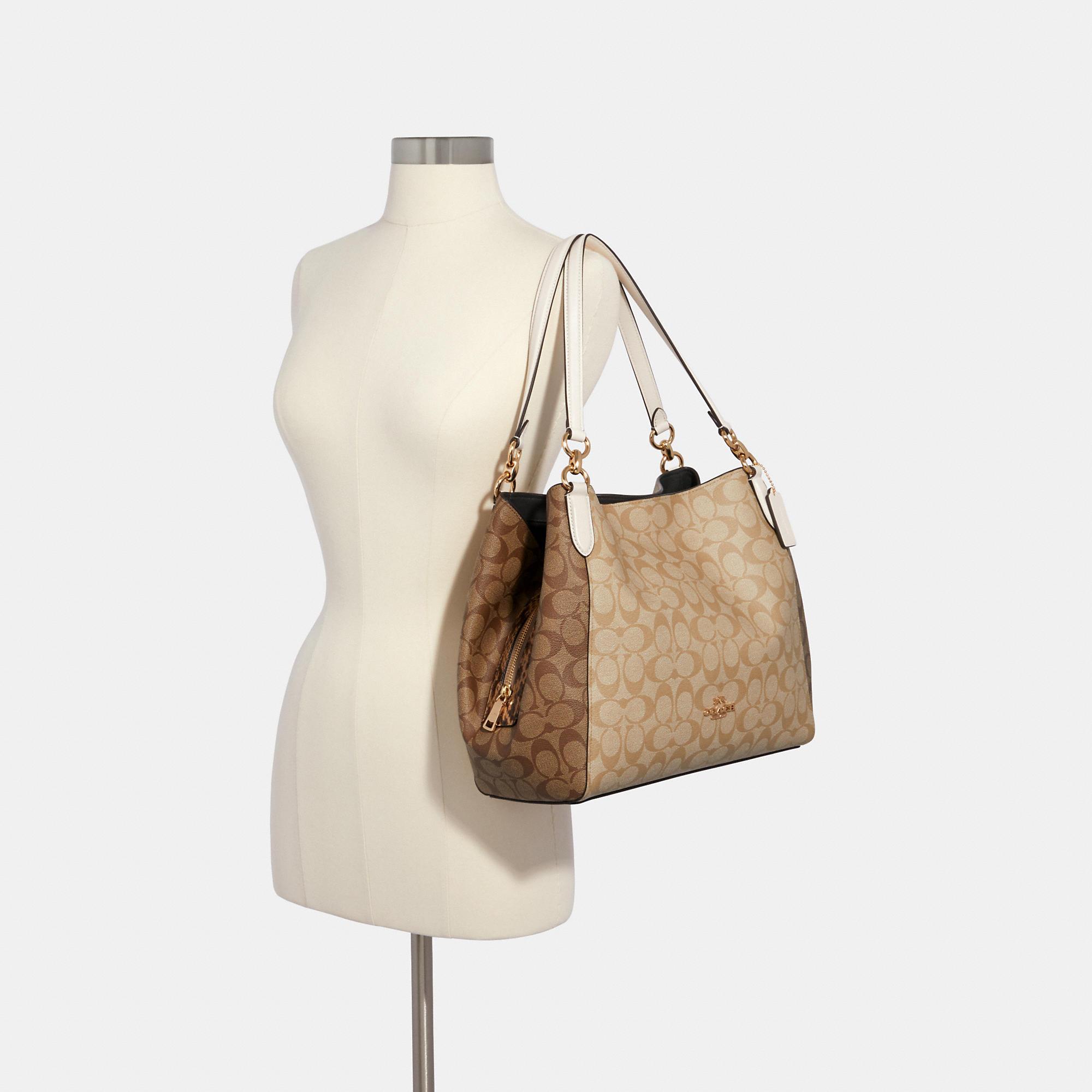 Coach women's hallie shoulder bag in signature canvas sale