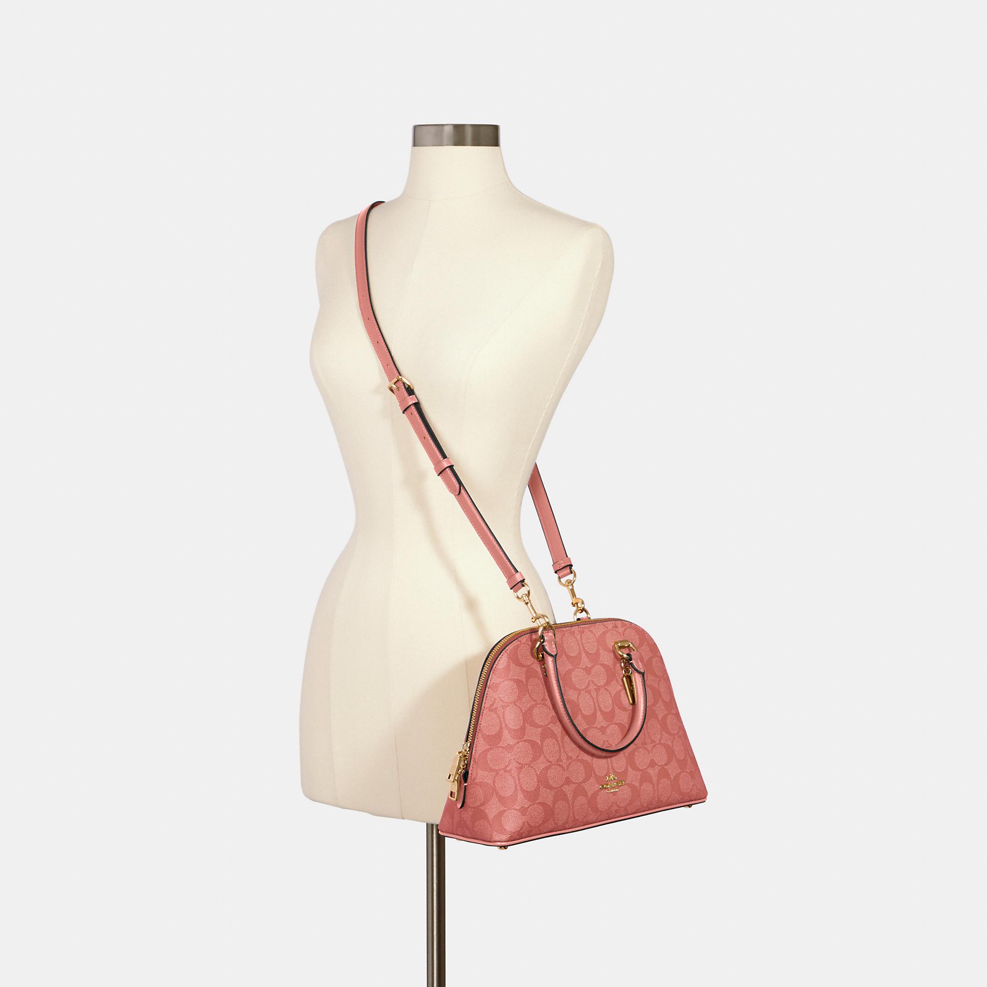 coach katy satchel in signature canvas red