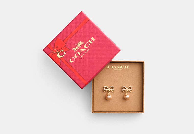 COACH Plated Brass Bow Pearl Drop Earrings in Metallic Lyst