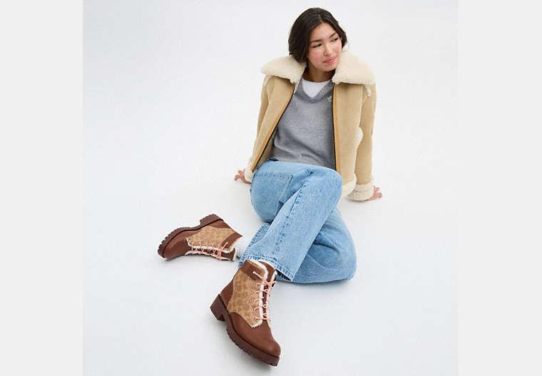 【COACH】Lorraine ブーティ 在庫確認下さい CW711 COACH Lorraine Bootie In Signature Canvas in Black | Lyst