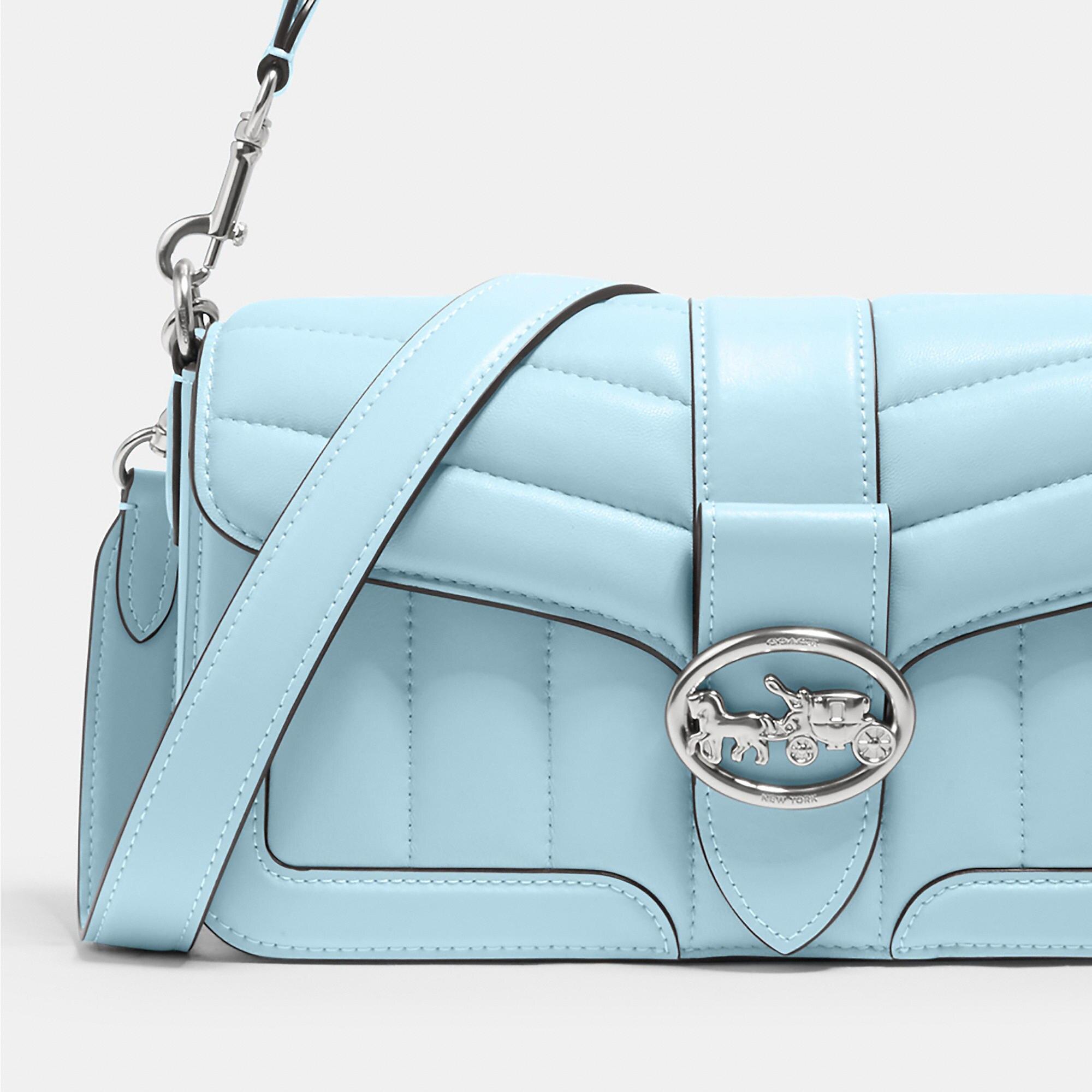 COACH Leather Georgie Shoulder Bag With Puffy Quilting in Blue 