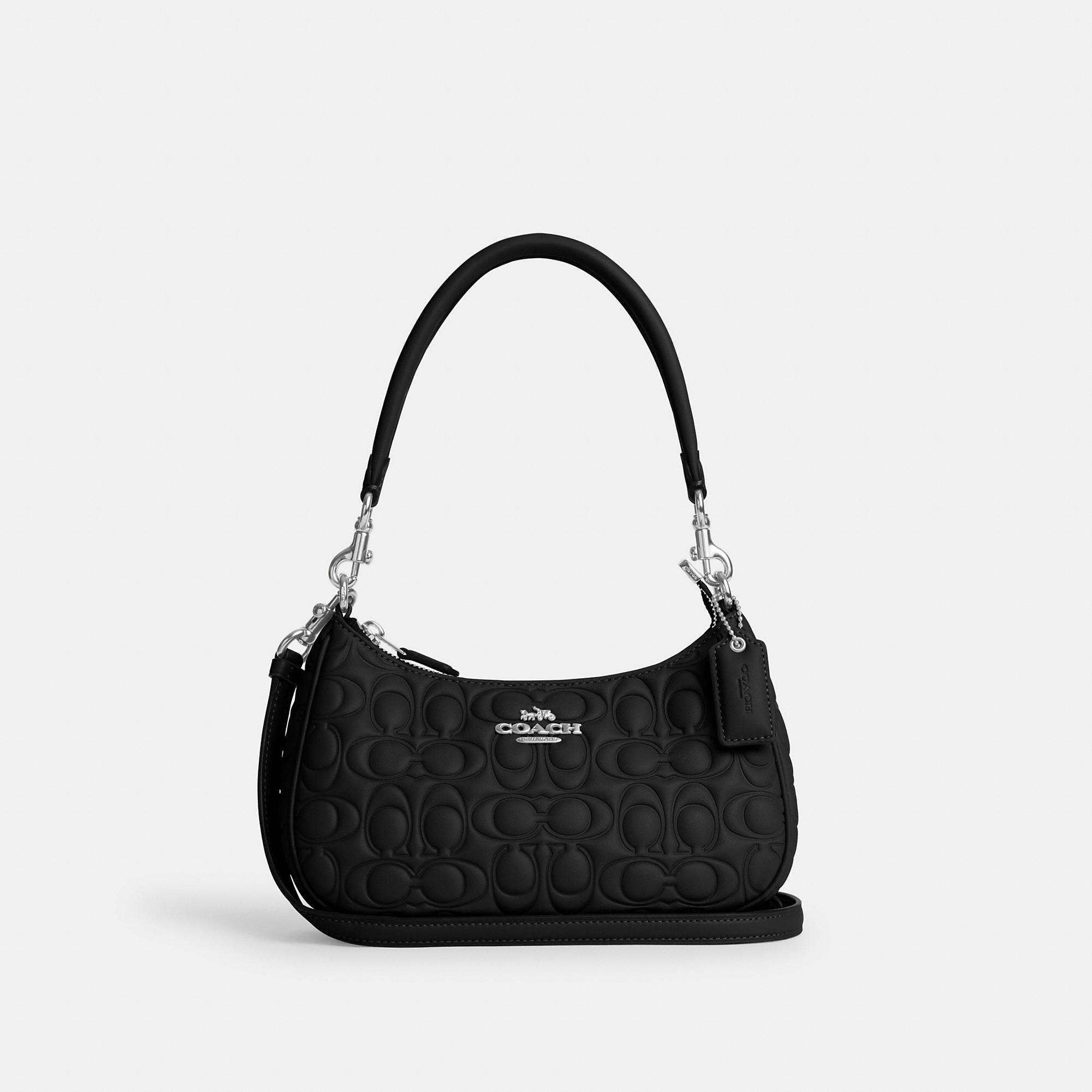 Small Coach shoulder bag. Black and grey. great condition. | Shoulder bag, Coach  shoulder bag, Canvas leather bag