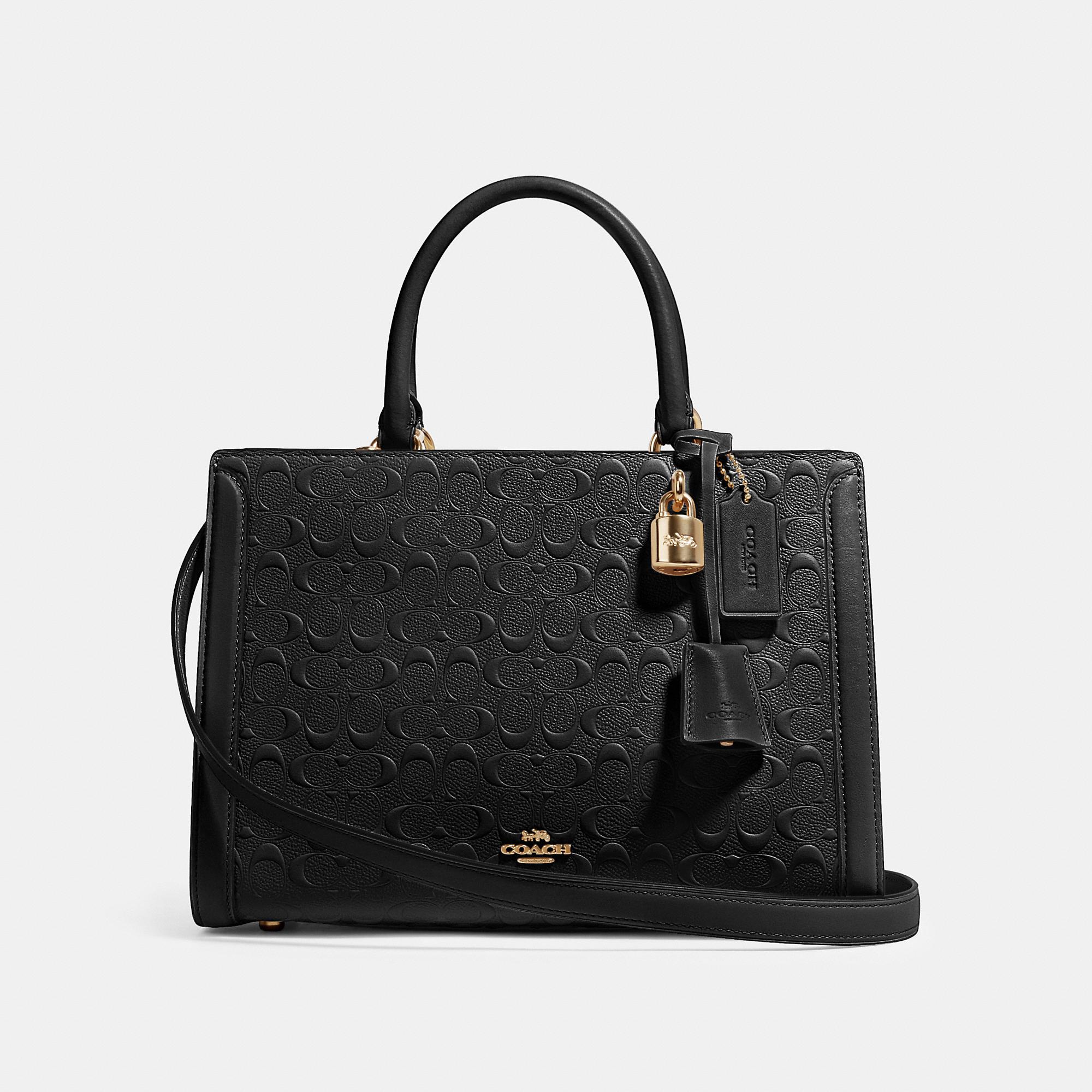 COACH Zoe Carryall In Signature Leather in Black