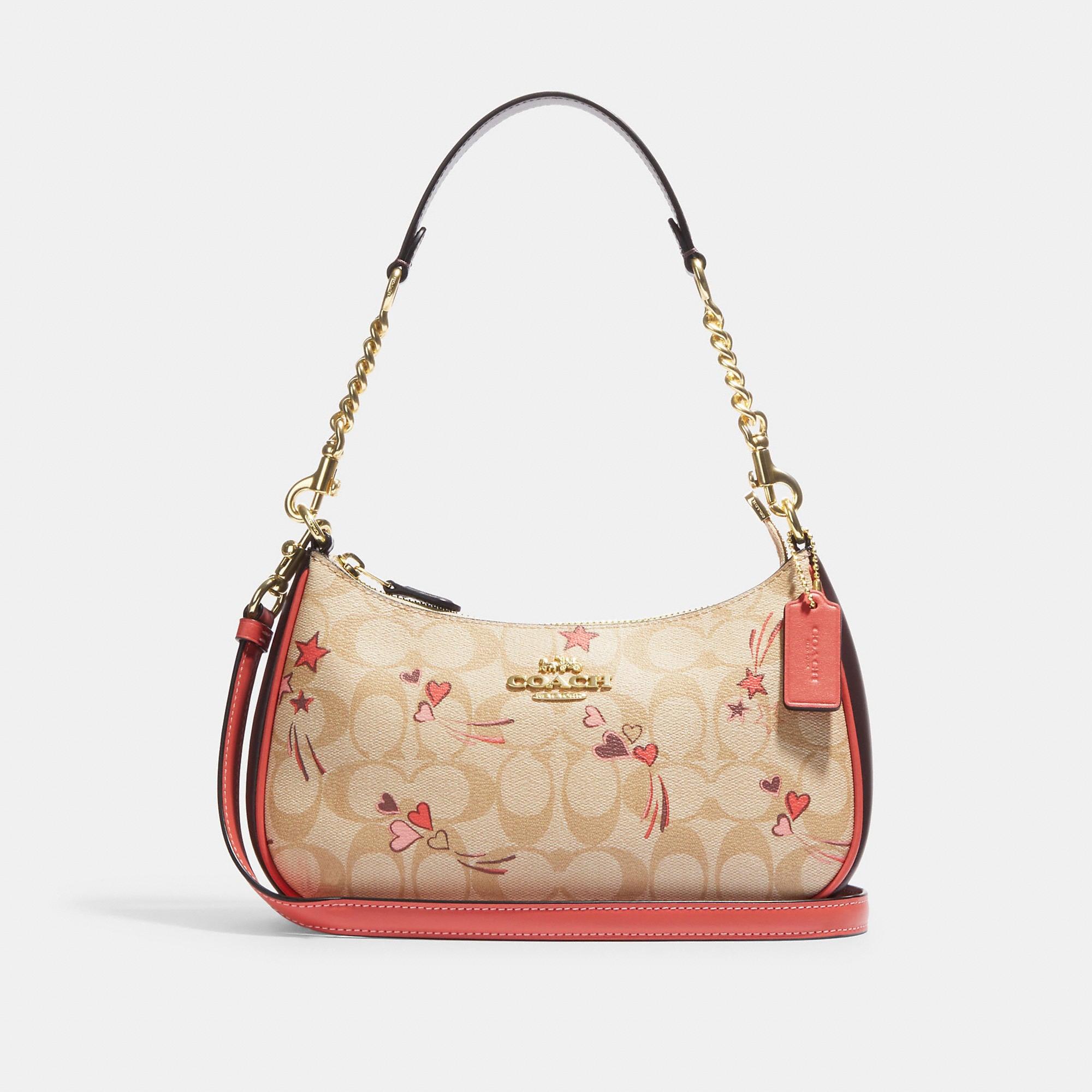 Coach Outlet Teri Shoulder Bag In Signature Canvas With Heart And Star