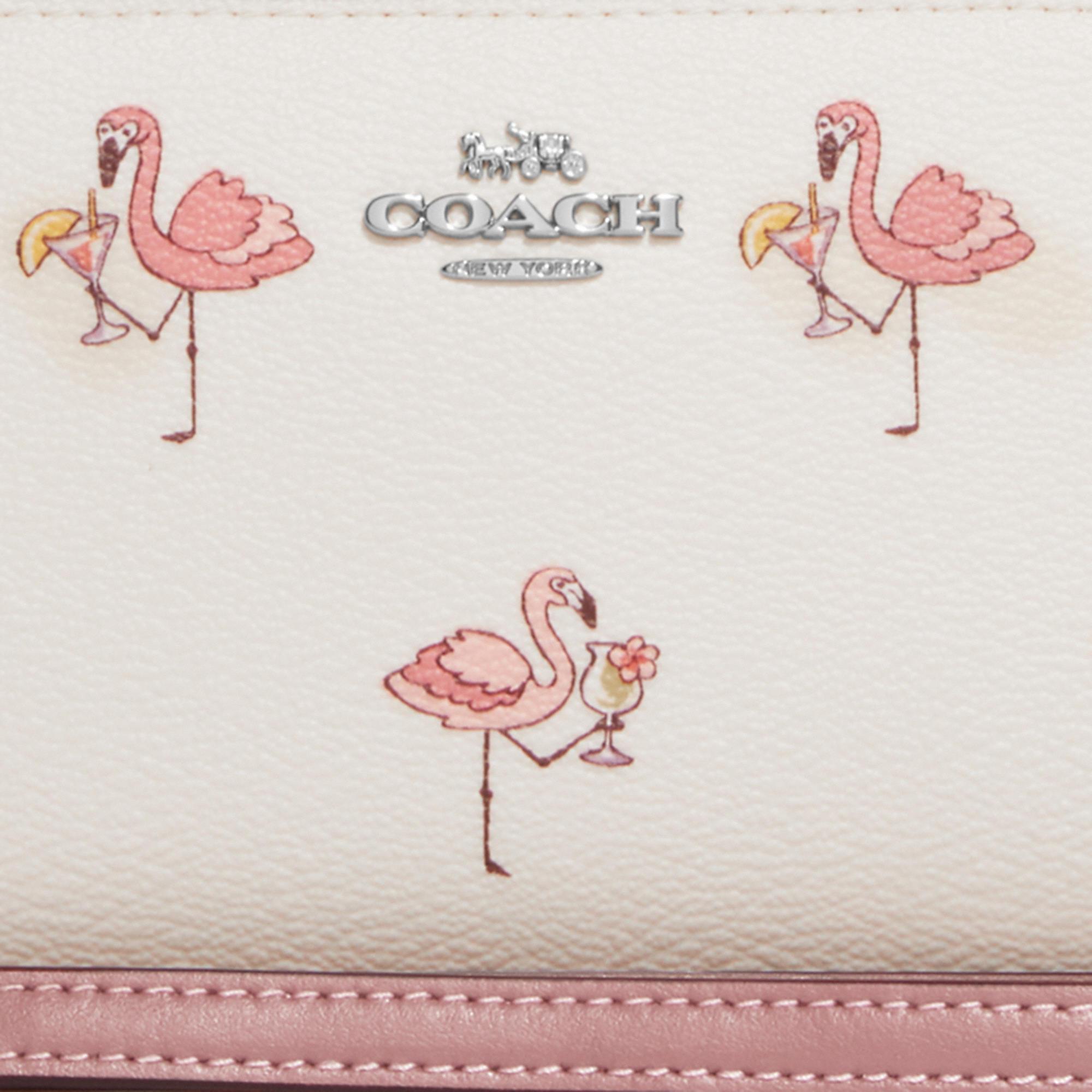 Coach Outlet Long Zip Around Wallet With Flamingo Print in Pink | Lyst