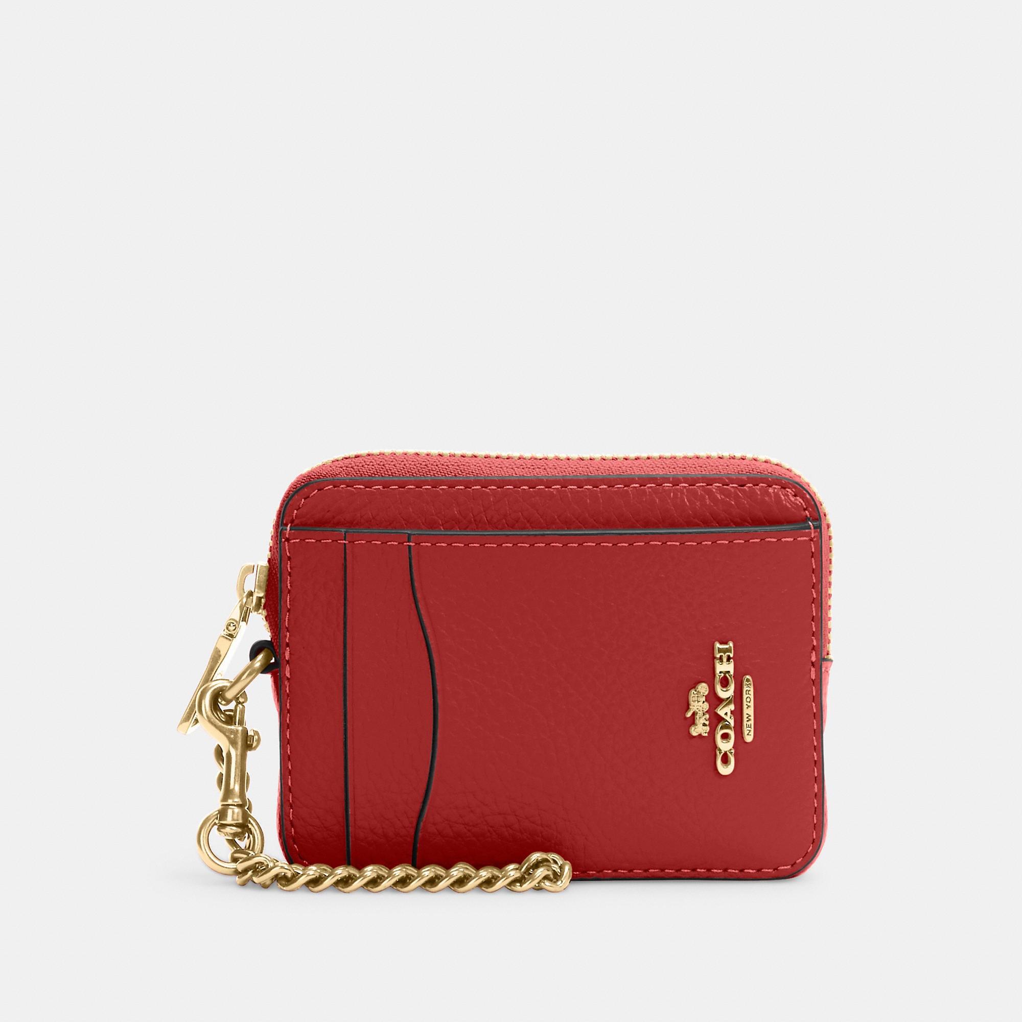 Coach Outlet Zip Card Case in Red | Lyst