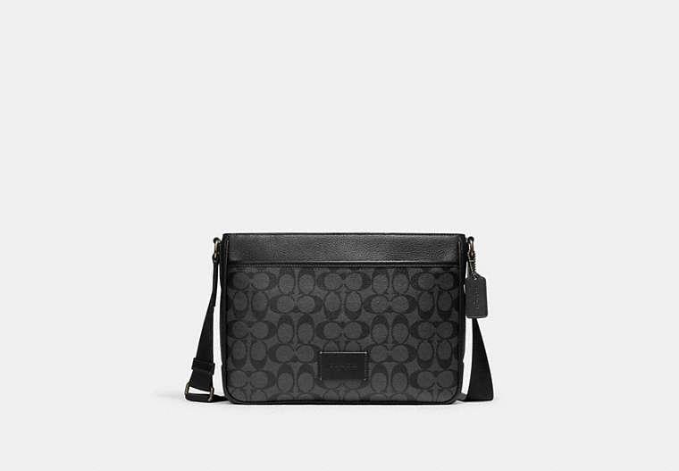 COACH District Crossbody In Signature Canvas in Black for Men | Lyst