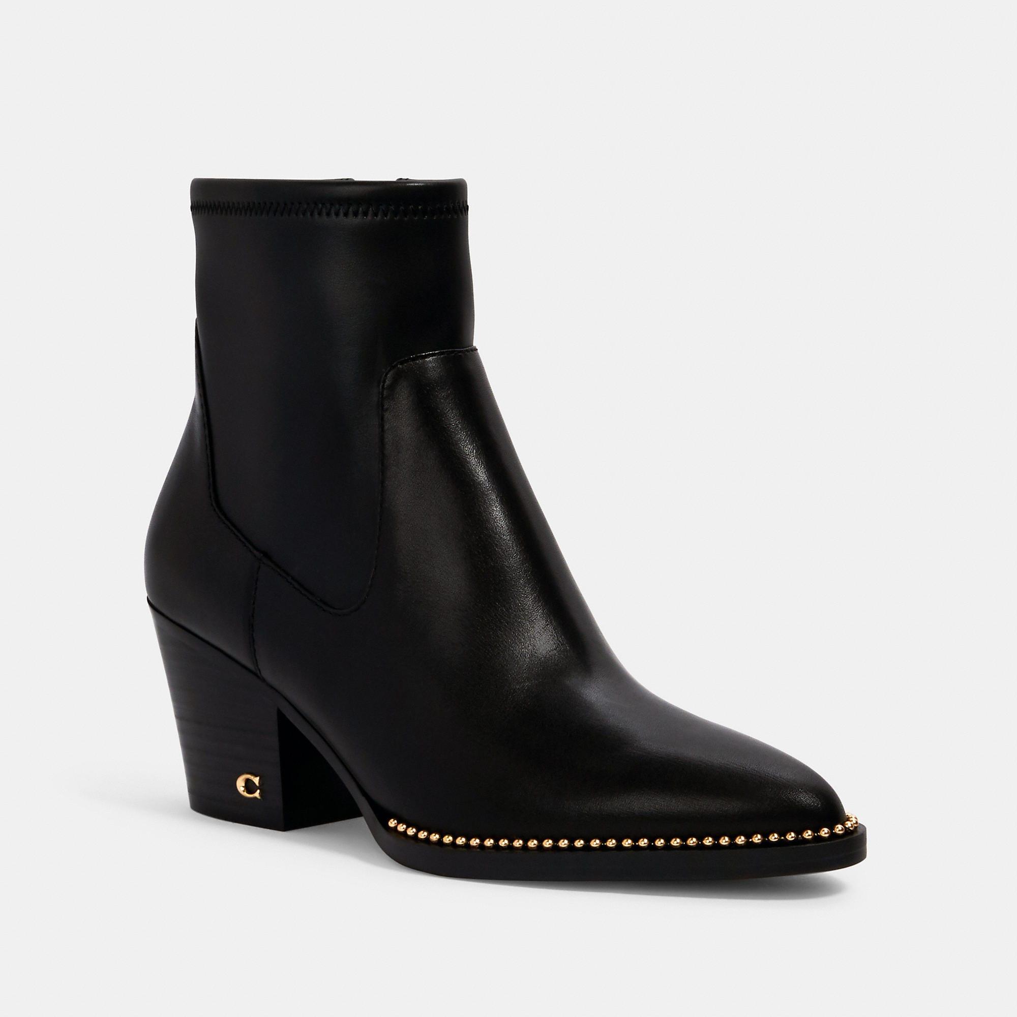 Coach Outlet Leather Pell Bootie in Black | Lyst