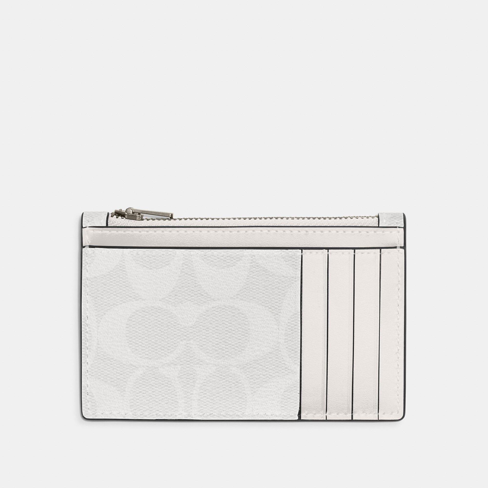 Coach Outlet Zip Card Case In Signature Canvas In Multi