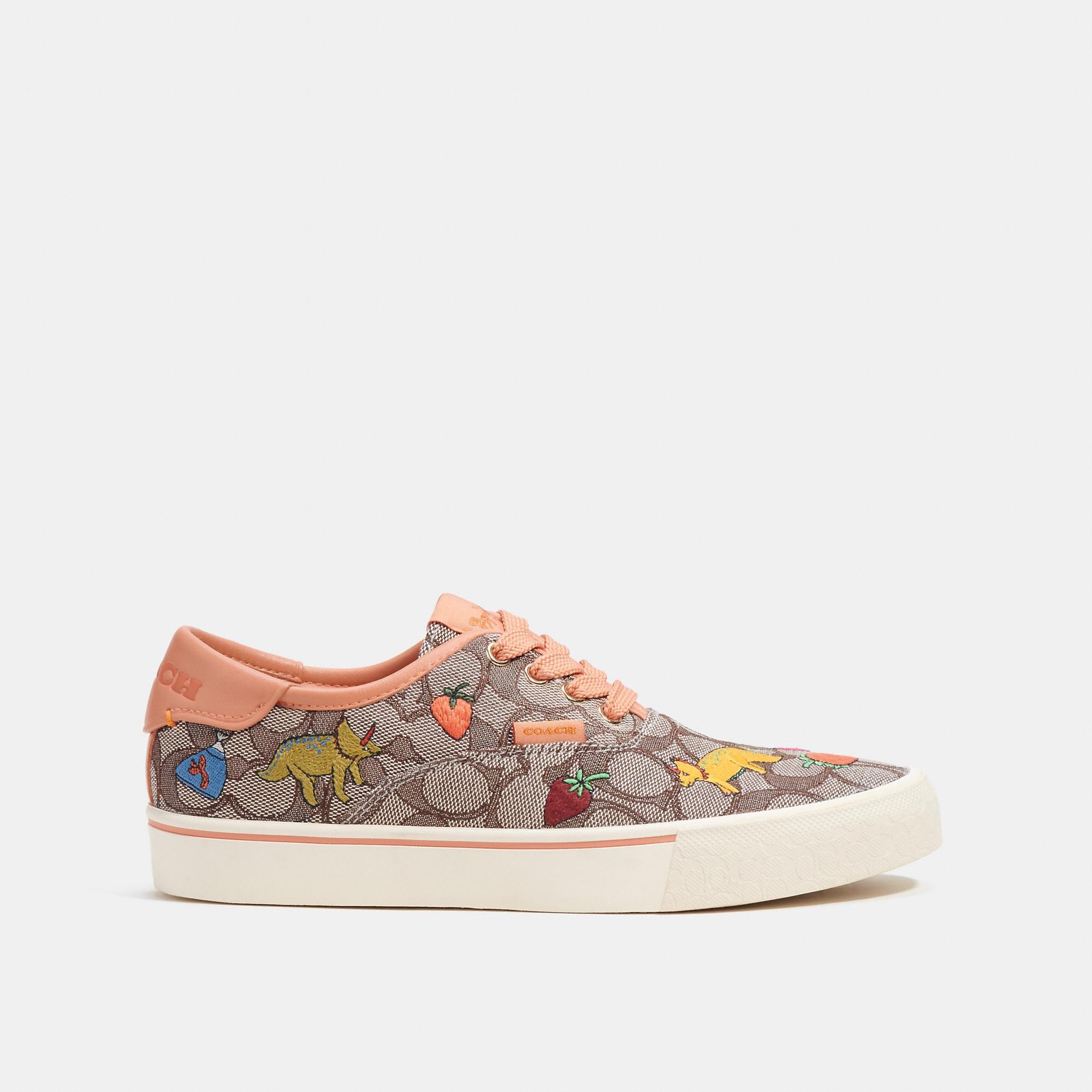 COACH®  Skate Lace Up Sneaker In Signature Jacquard Canvas
