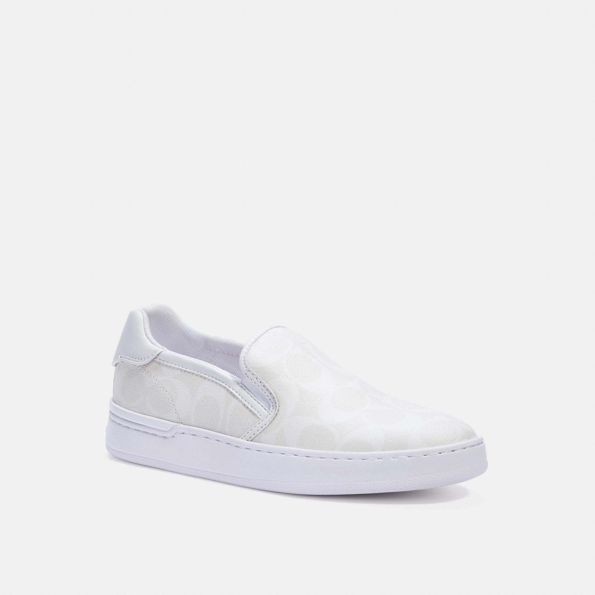 COACH Canvas Wells Slip On Sneaker in White | Lyst
