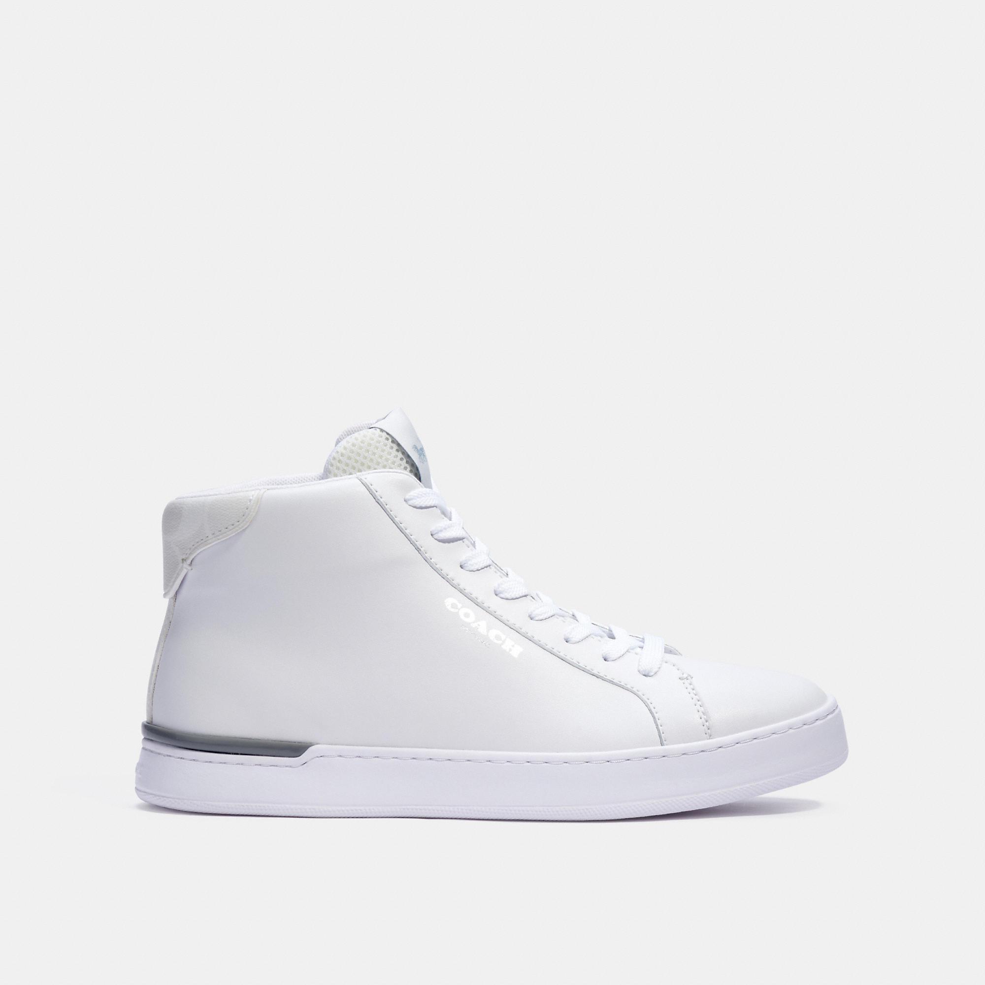 COACH Leather Clip High Top Sneaker in White for Men - Lyst