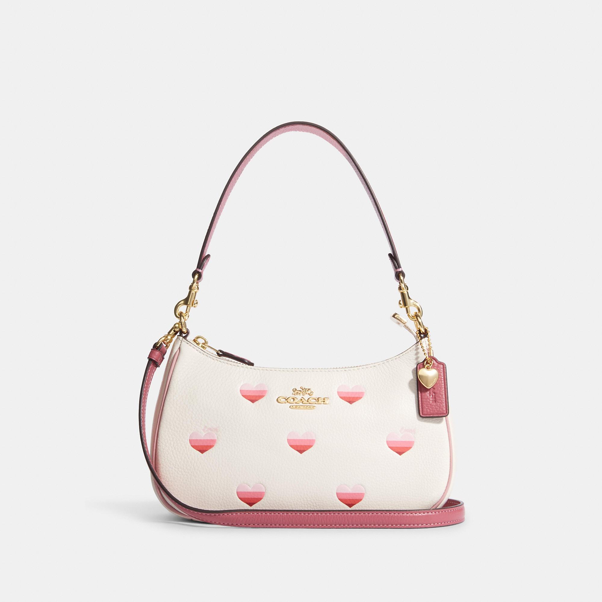 coach heart bag white