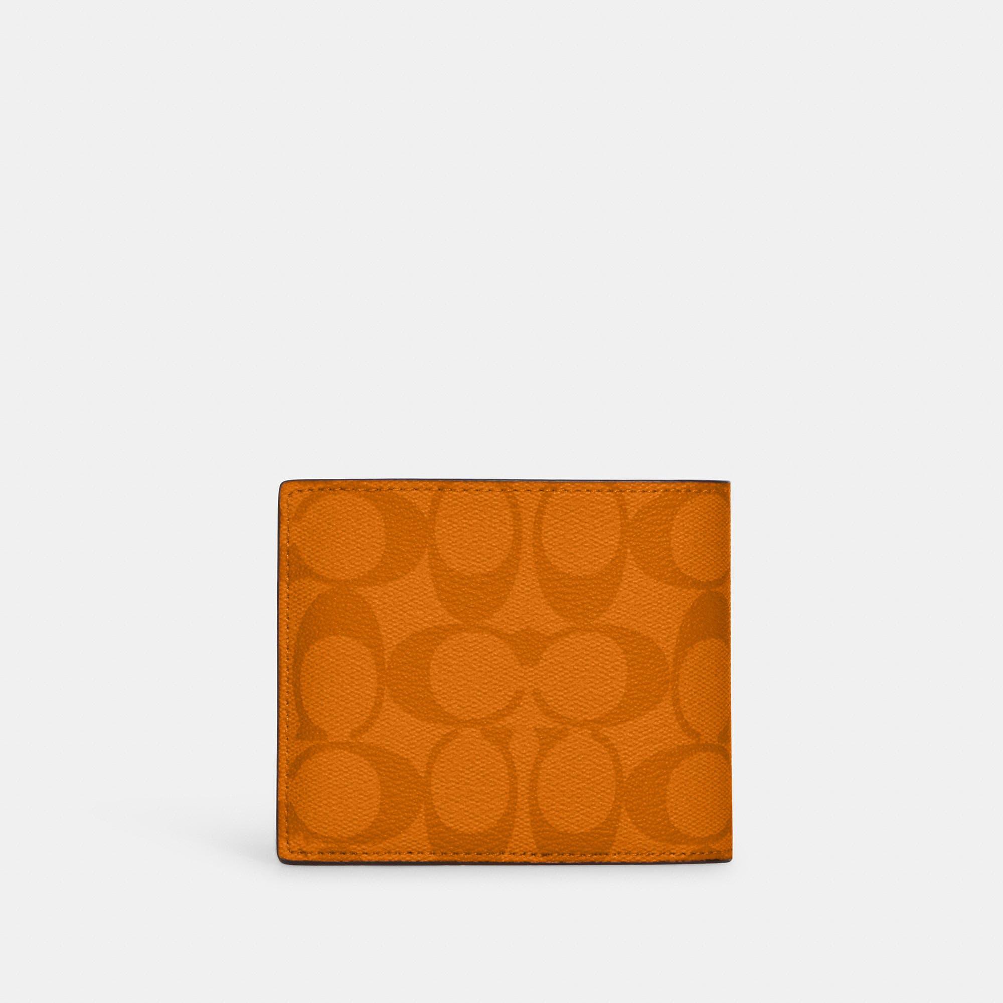 Coach Outlet 3 In 1 Wallet In Blocked Signature Canvas in Orange for Men |  Lyst