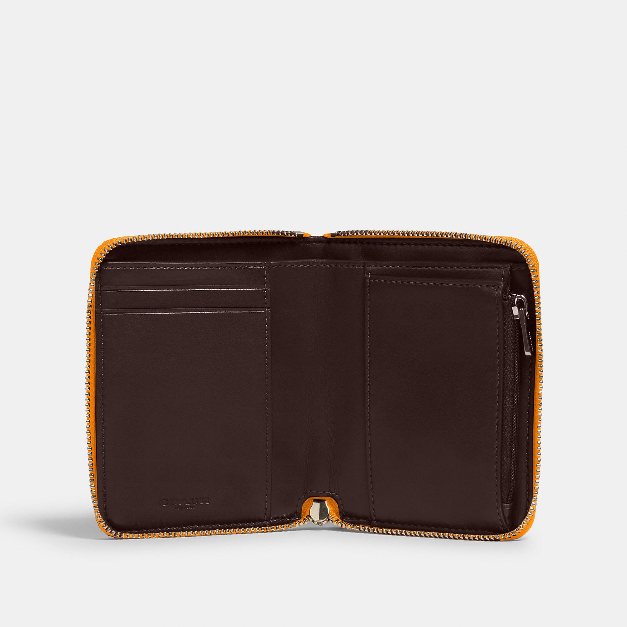 COACH Leather Dempsey Small Zip Around Wallet In Signature Jacquard