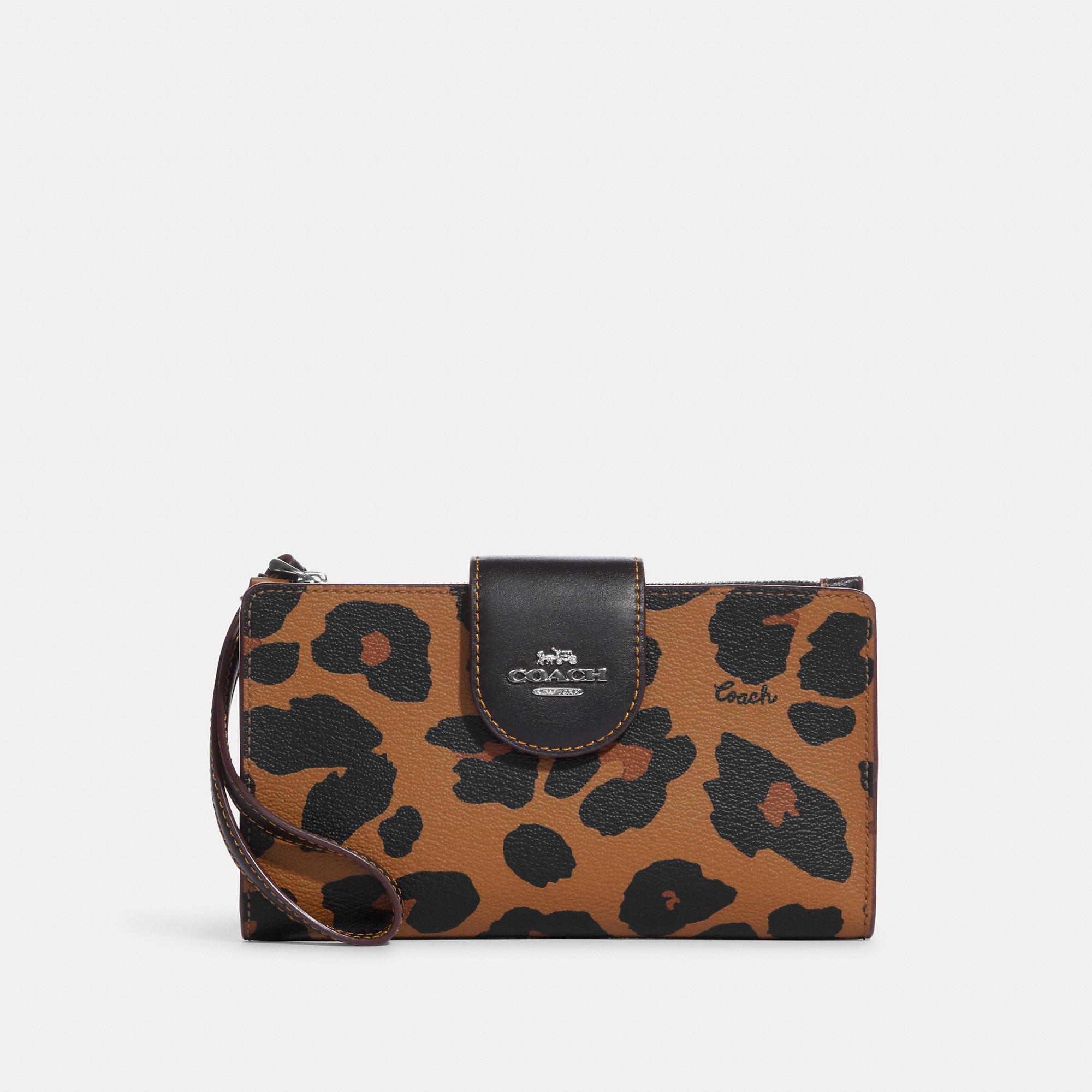 Coach Outlet Tech Wallet With Leopard Print And Signature Canvas Interior |  Lyst