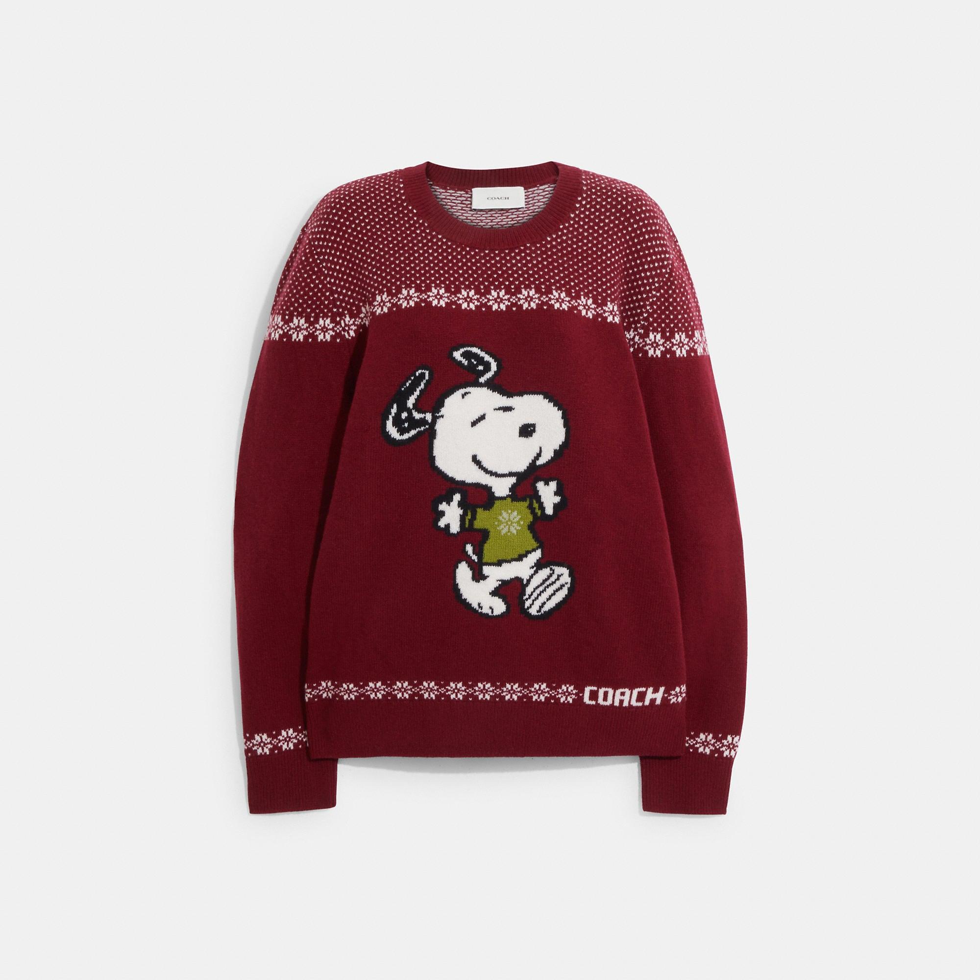 Coach Outlet Coach X Peanuts Snoopy Sweater in Red for Men Lyst