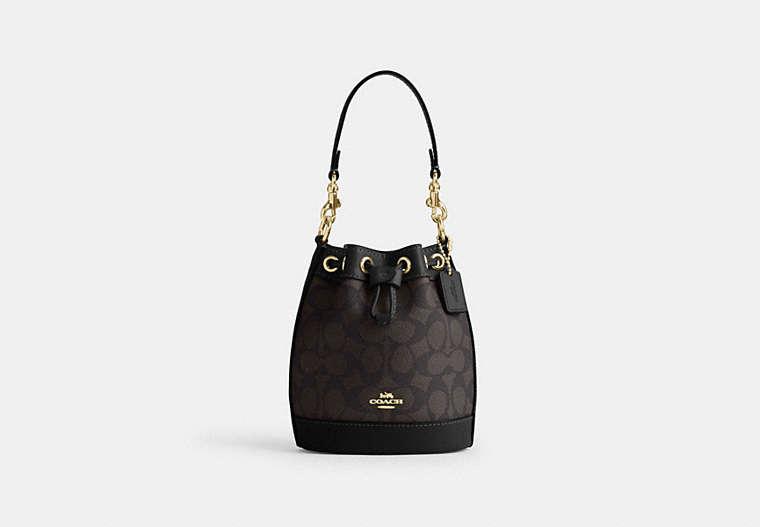 COACH Signature Canvas Mini Bucket Bag in Black Lyst