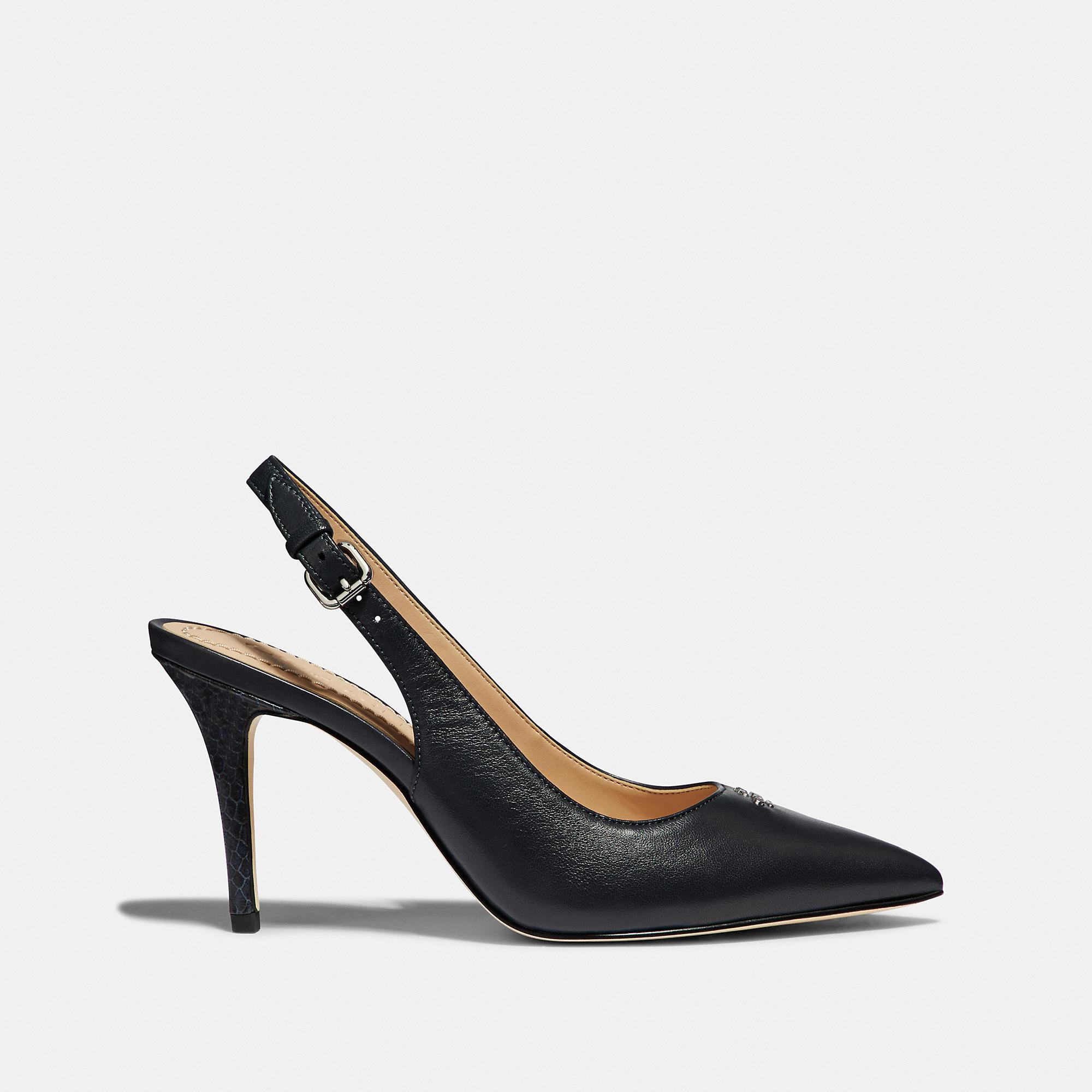 COACH Leather Allie Pump in Navy (Blue) Lyst