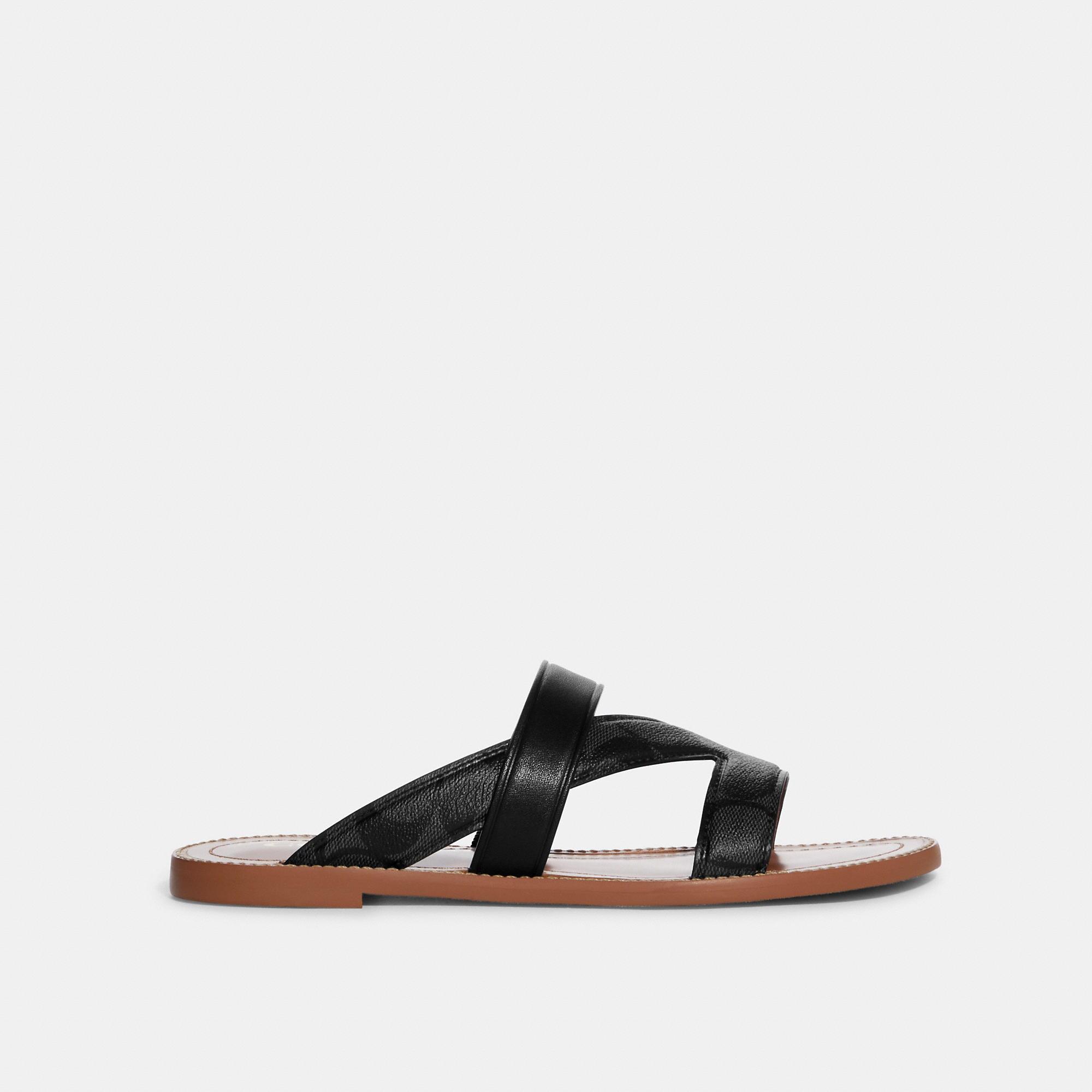 Coach Outlet Canvas Harlan Sandal in Black | Lyst